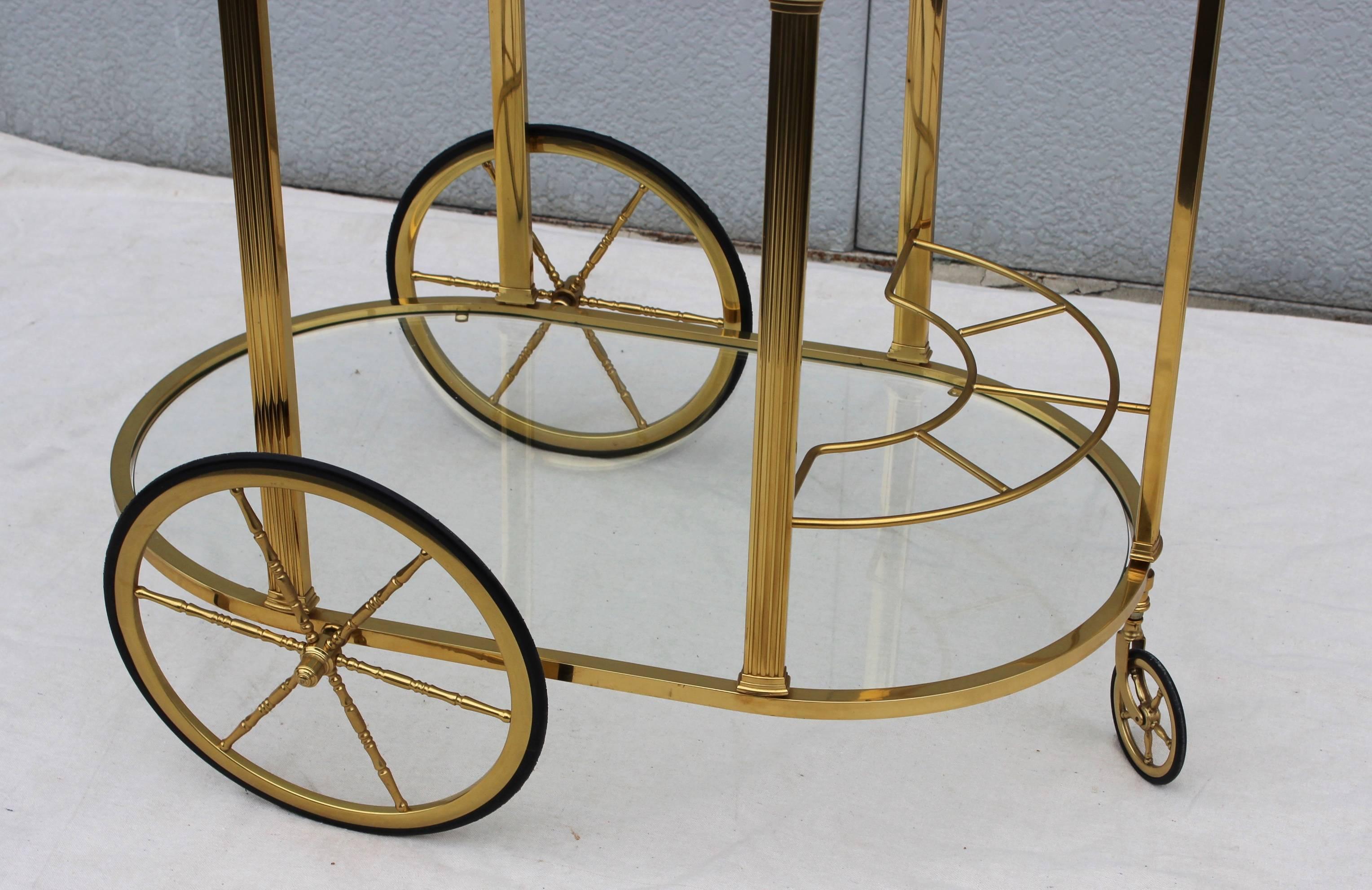 20th Century 1950s Modern Brass Italian Bar Cart