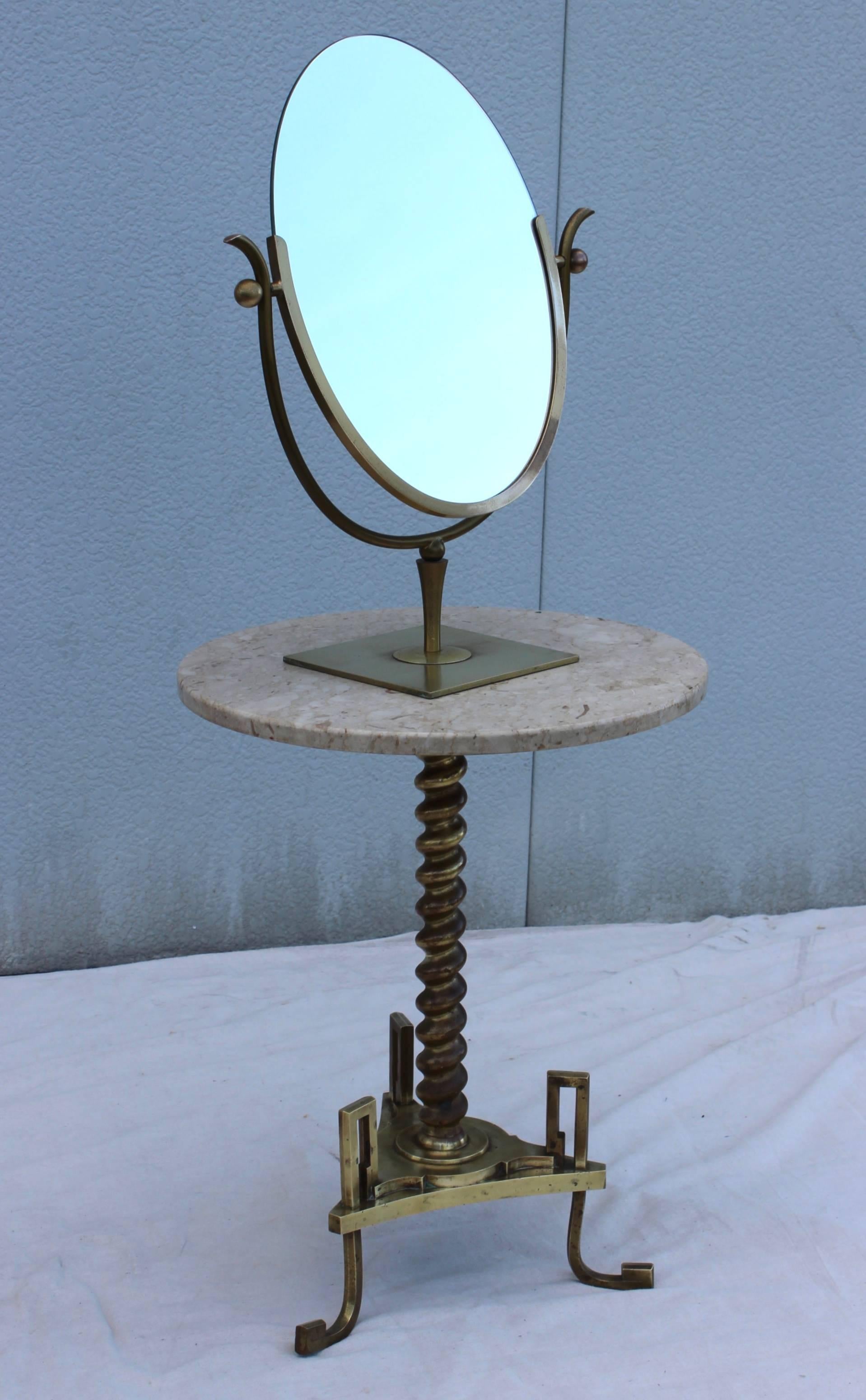 American Charles Hollis Jones Brass Vanity Mirror