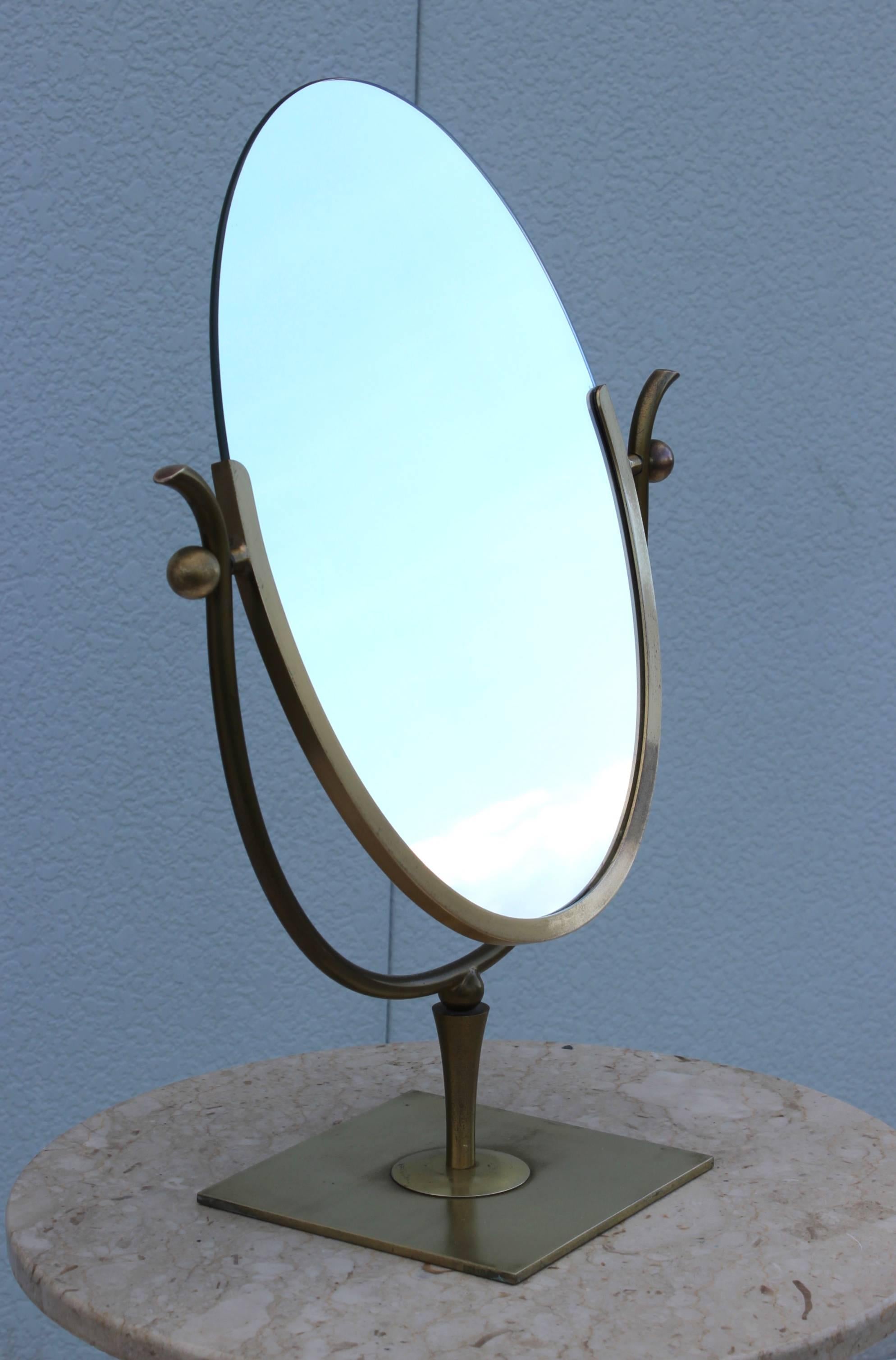 Charles Hollis Jones Brass Vanity Mirror 1