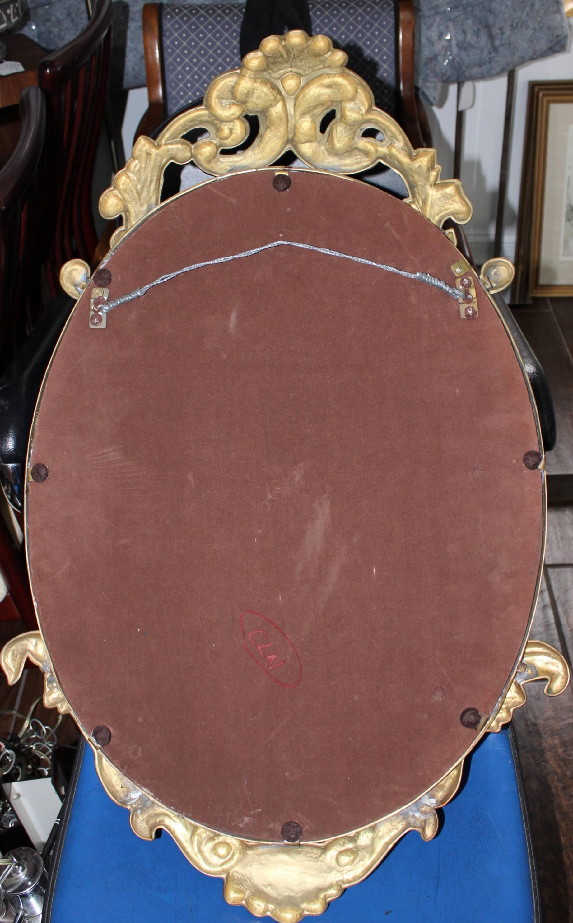 20th Century 1970s French Style Brass Mirror