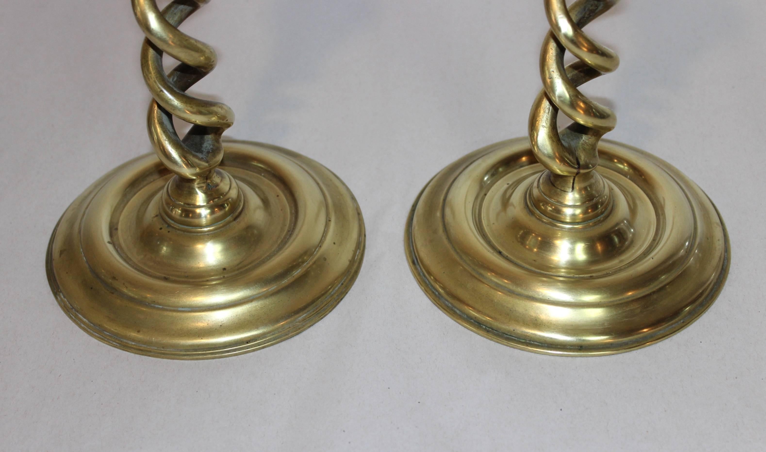 twisted brass candlesticks