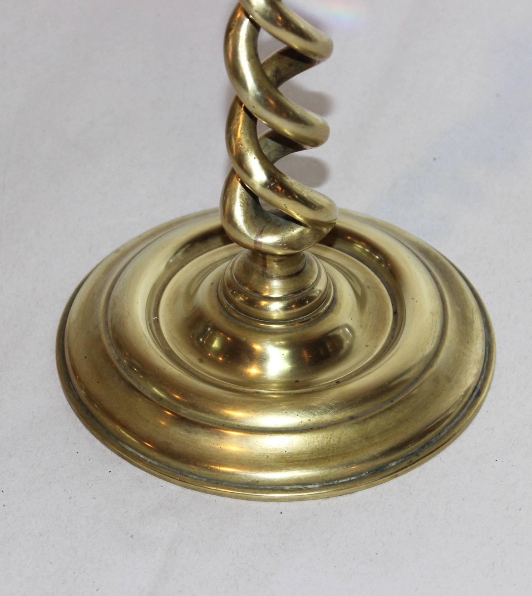 brass twisted candlesticks