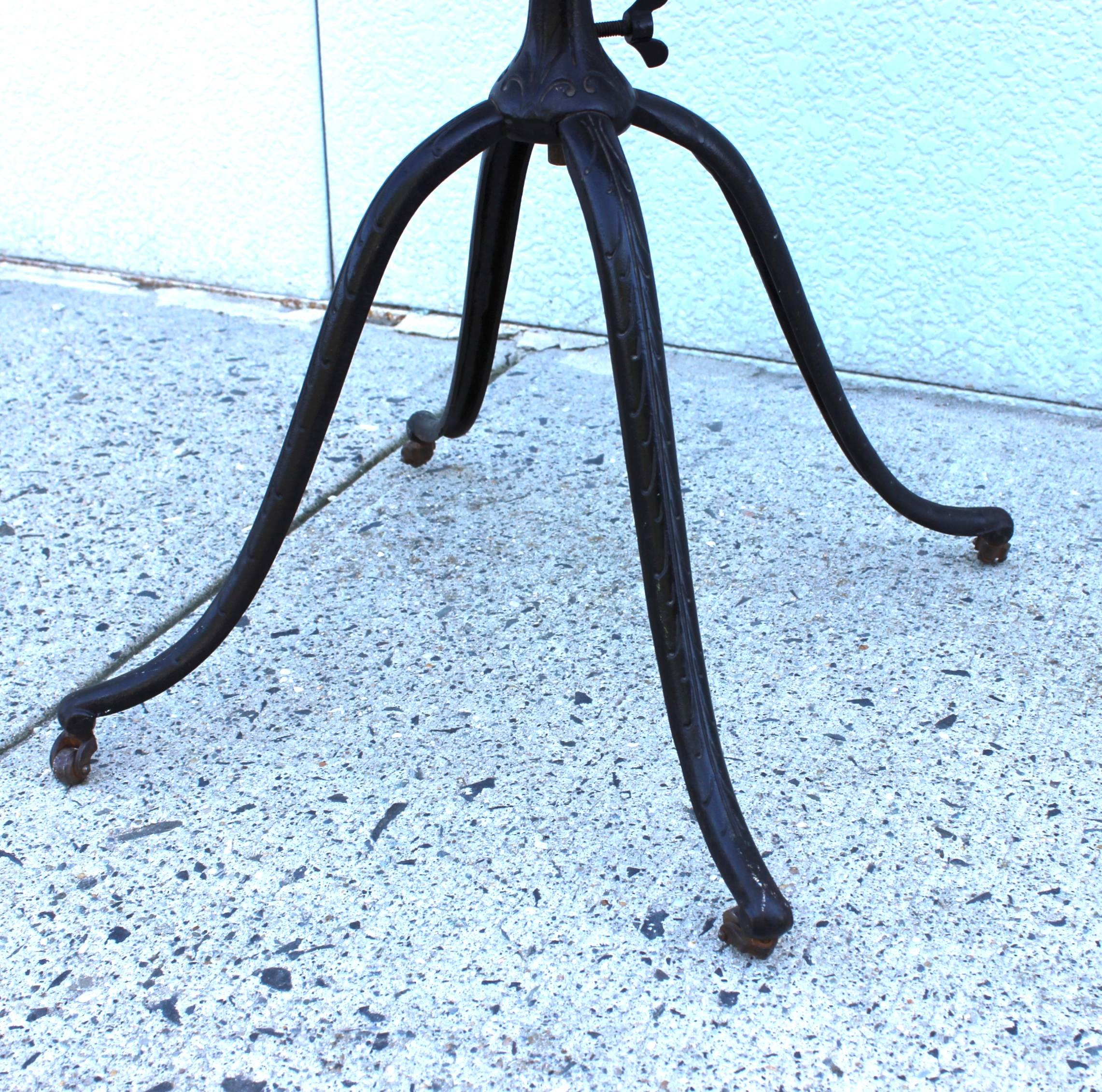 American 1930s Mahogany and Cast Iron Adjustable Library Book Stand