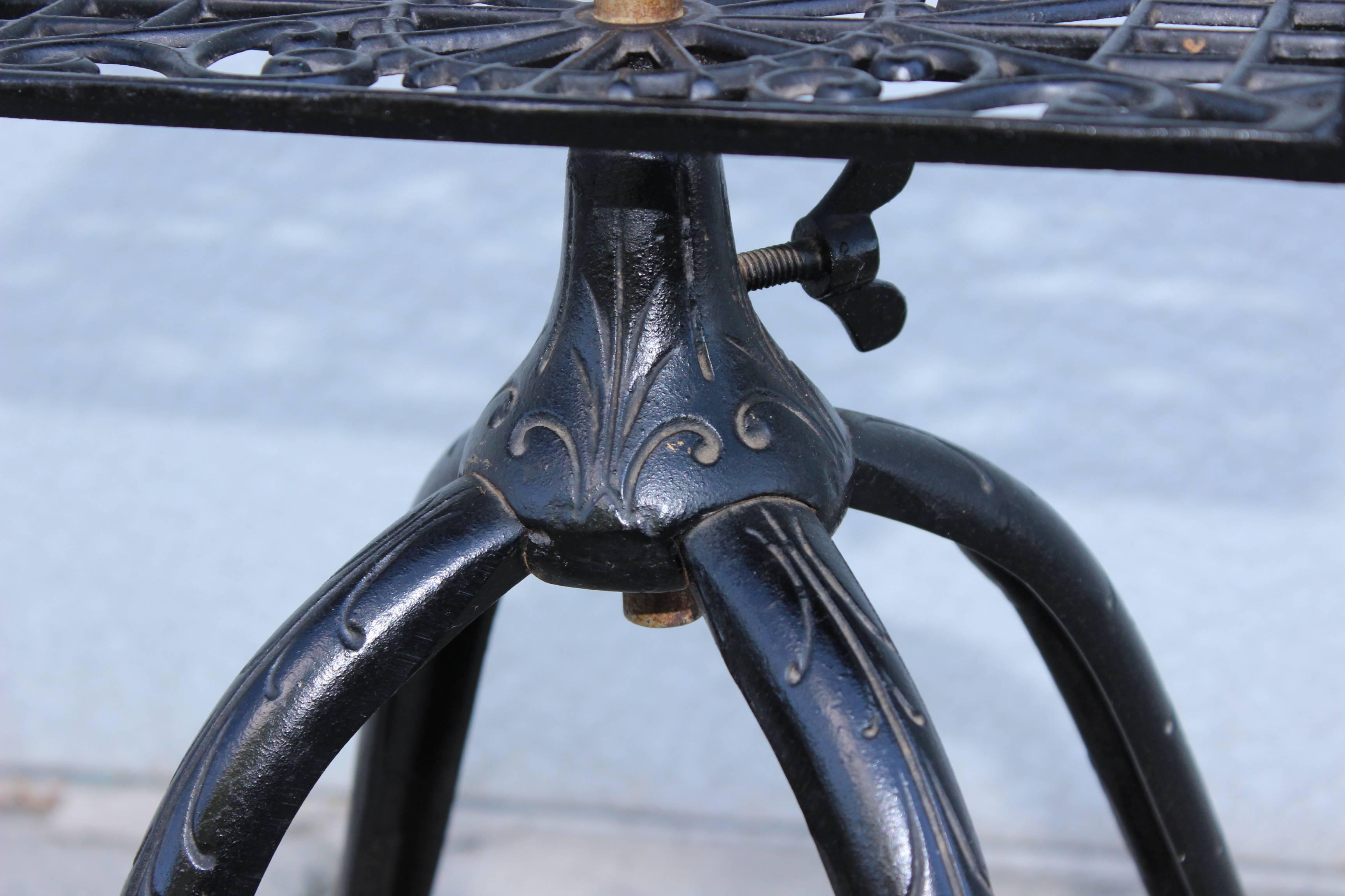 1930s Mahogany and Cast Iron Adjustable Library Book Stand 2