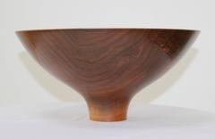 Modernist Hand-Turned Black Walnut Bowl