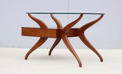 1960's Mid-Century Modern Sculptural Side Tables With Floating Glass Top