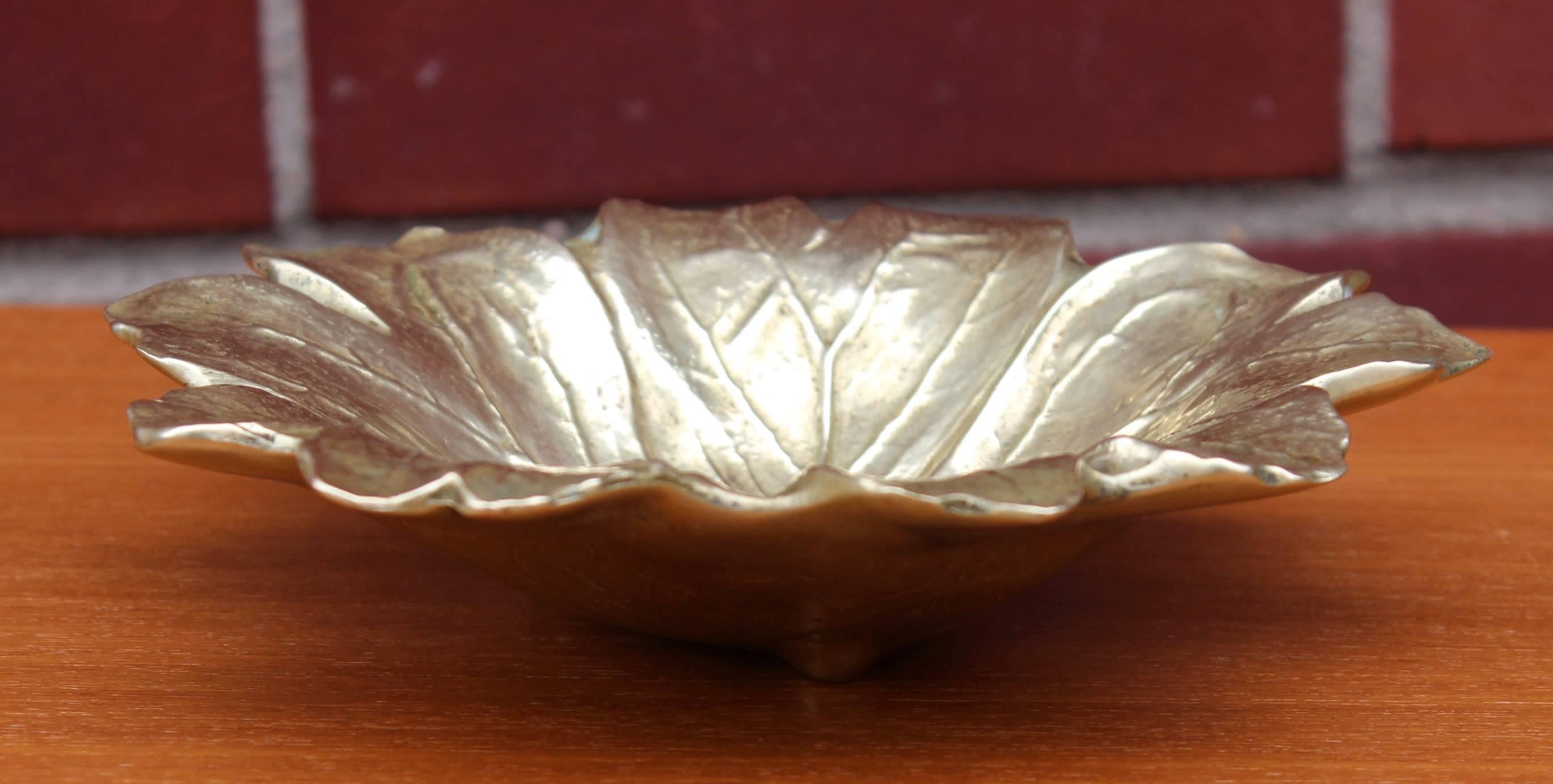 Virginia Metalcrafters Brass Leaf Dish 1