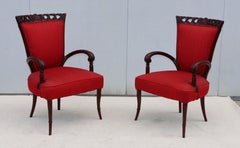Fauteuils à accoudoirs en spirale des années 1950, signés Grosfeld House