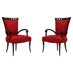 Fauteuils à accoudoirs en spirale des années 1950, signés Grosfeld House