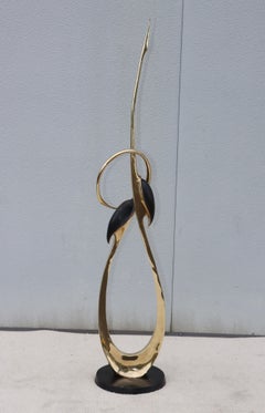 Boris Lovet-Lorski Attributed Cranes Solid Brass Sculpture