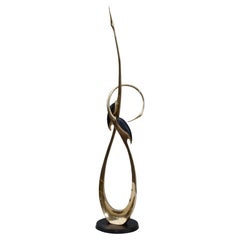 Boris Lovet-Lorski Attributed Cranes Solid Brass Sculpture