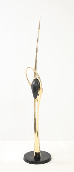 Boris Lovet-Lorski Attributed Cranes Solid Brass Sculpture