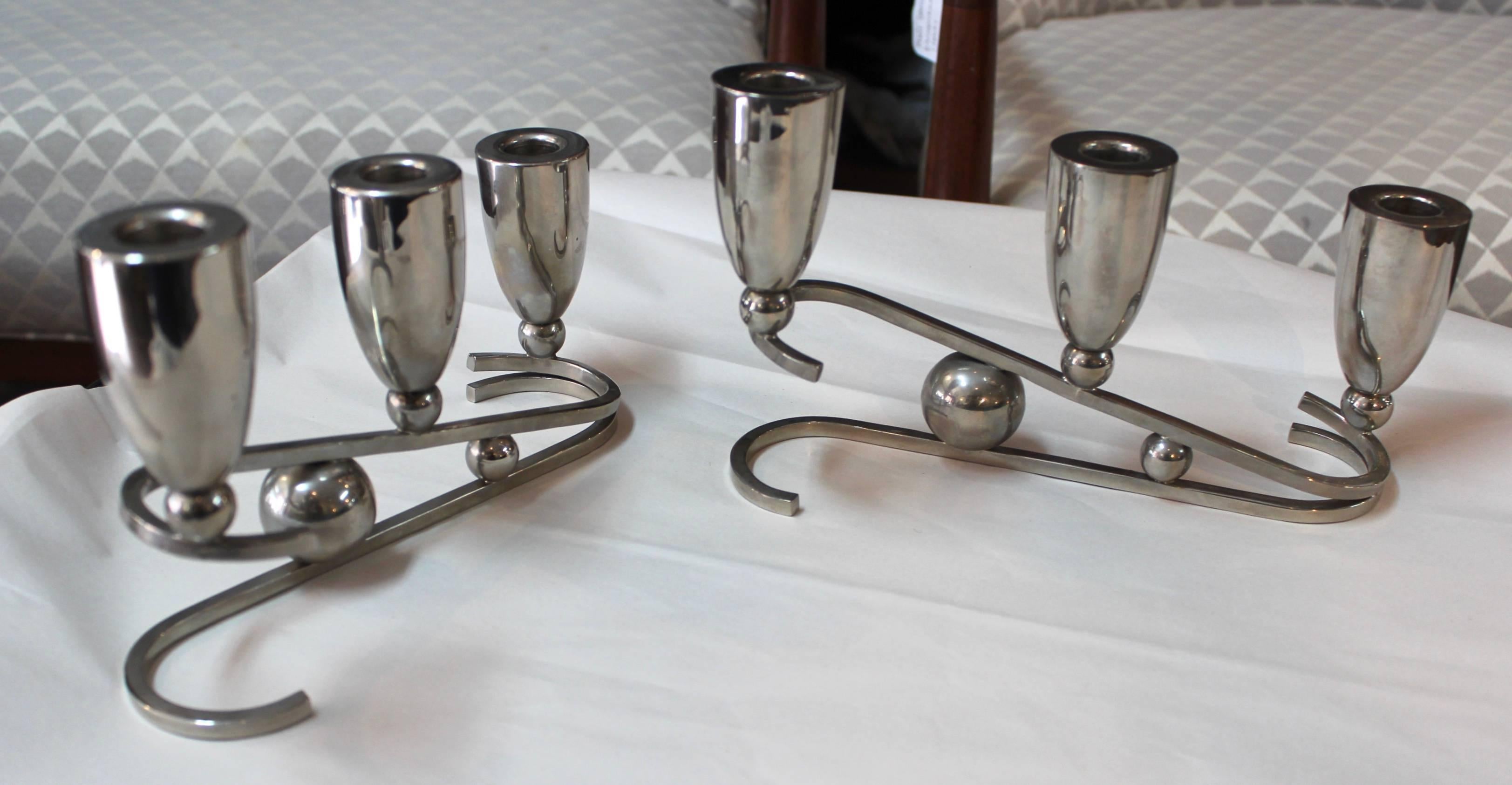 Pair of Art Deco Style Candlesticks 2