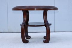 1930's French Art-Deco Two Tier Side Table With Marble Top
