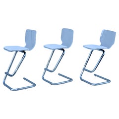 1970's Lucite And Chrome Bar Stools By Luigi Bardini