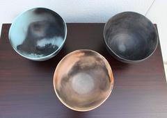 1980s Raku Ceramic Modern Bowls