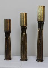Thomas Roy Markusen Brass "Tortured" Candlesticks
