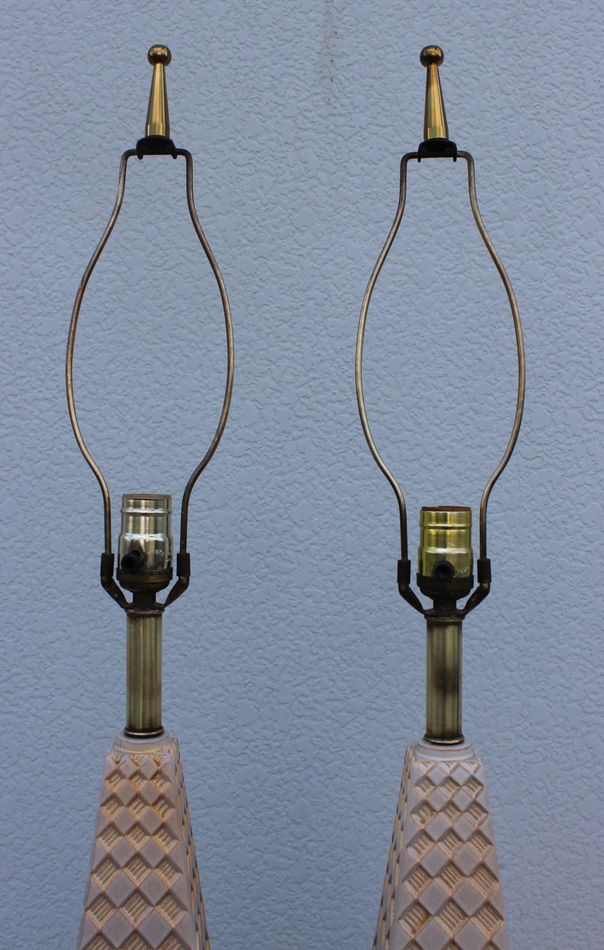 American 1950s Modern Ceramic Table Lamps