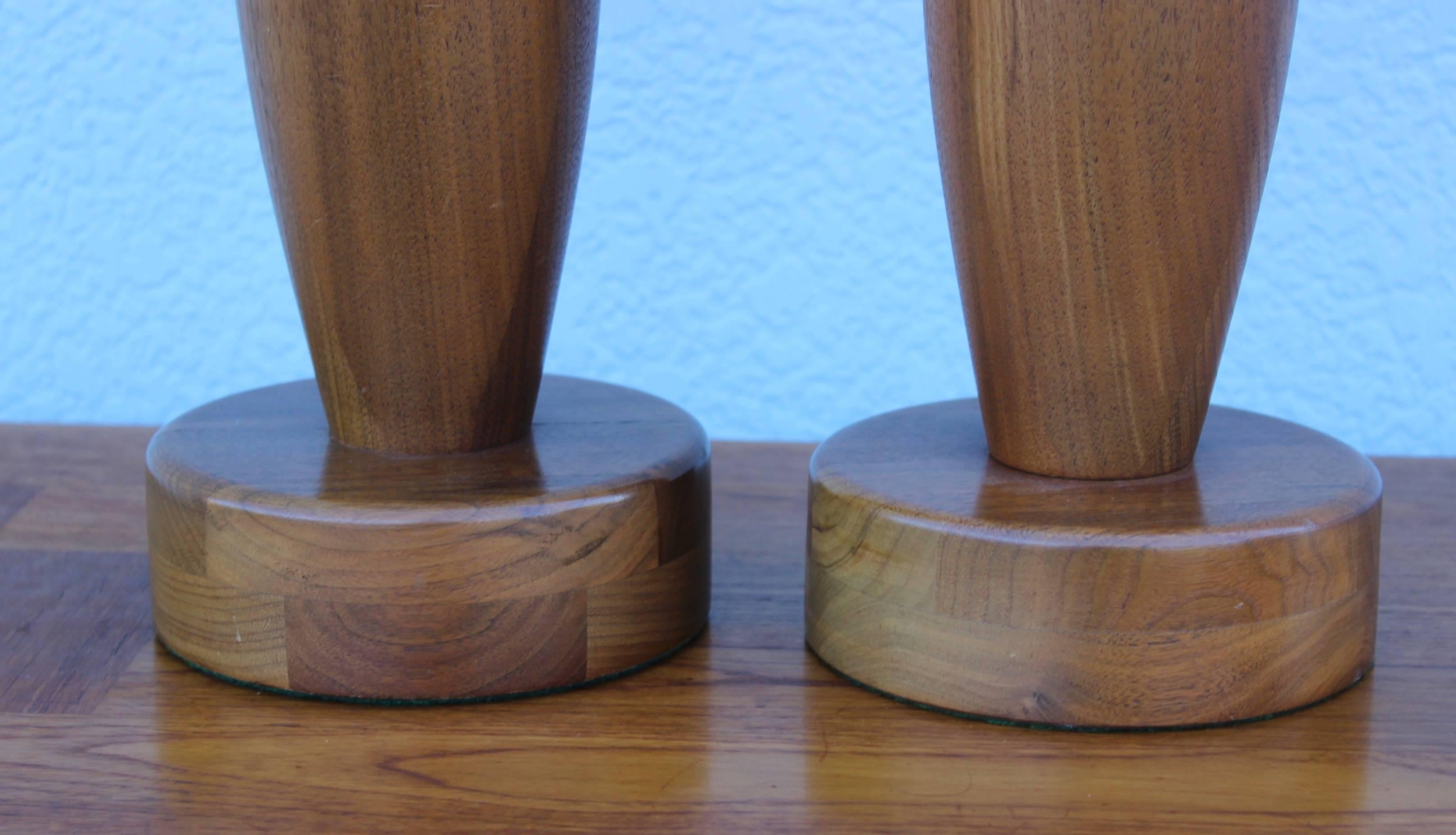 1960s Danish Teak Table Lamps In Good Condition In New York, NY