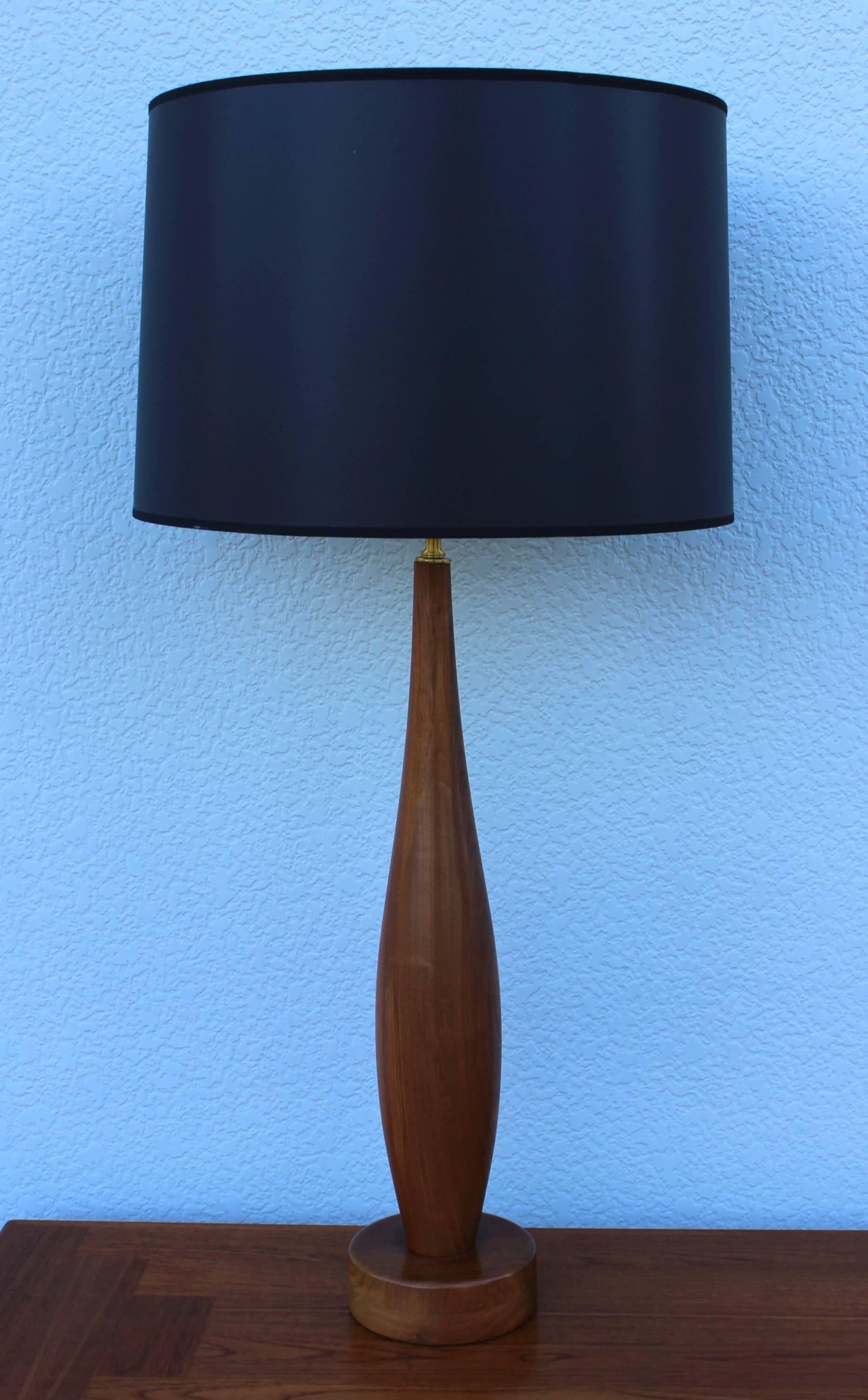 Brass 1960s Danish Teak Table Lamps