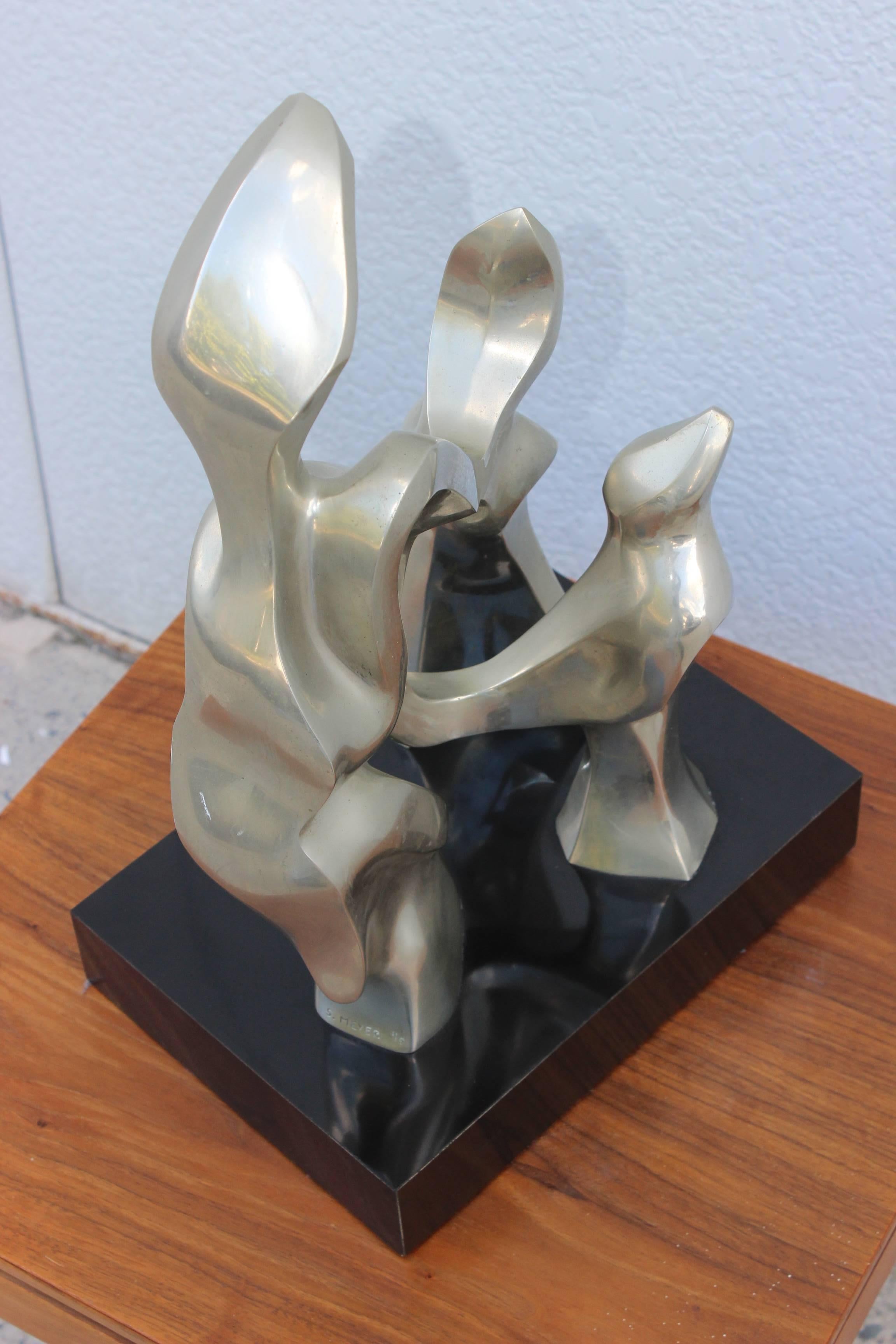 American Seymour Meyer Modernist Abstract Bronze Sculpture 