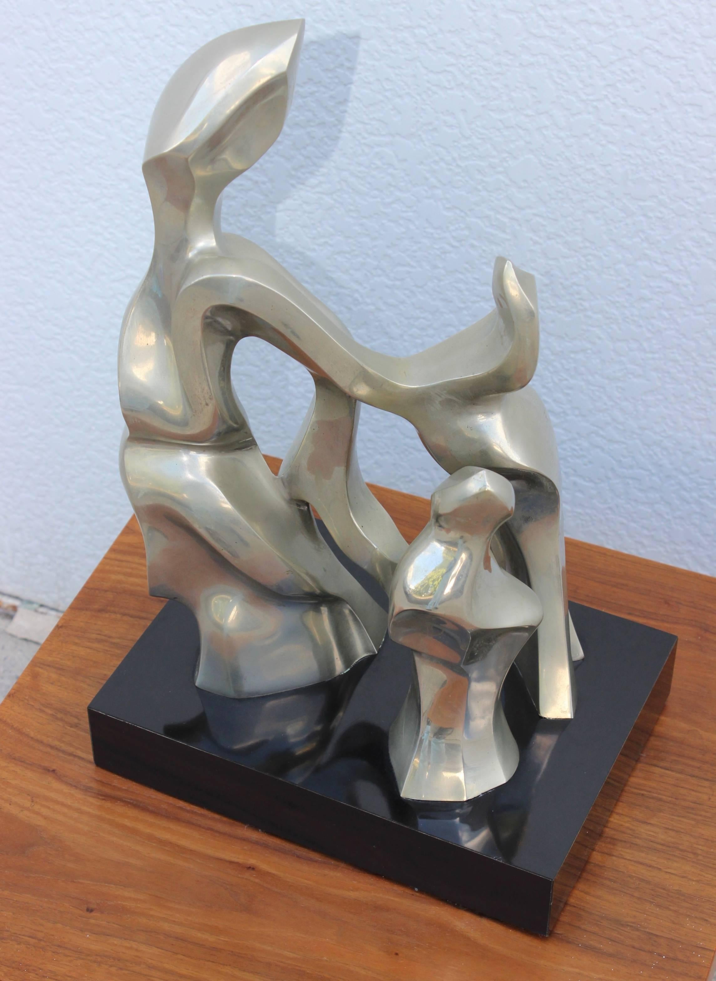 Mid-Century Modern Sculpture en bronze abstrait moderniste abstraite de Seymour Meyer 