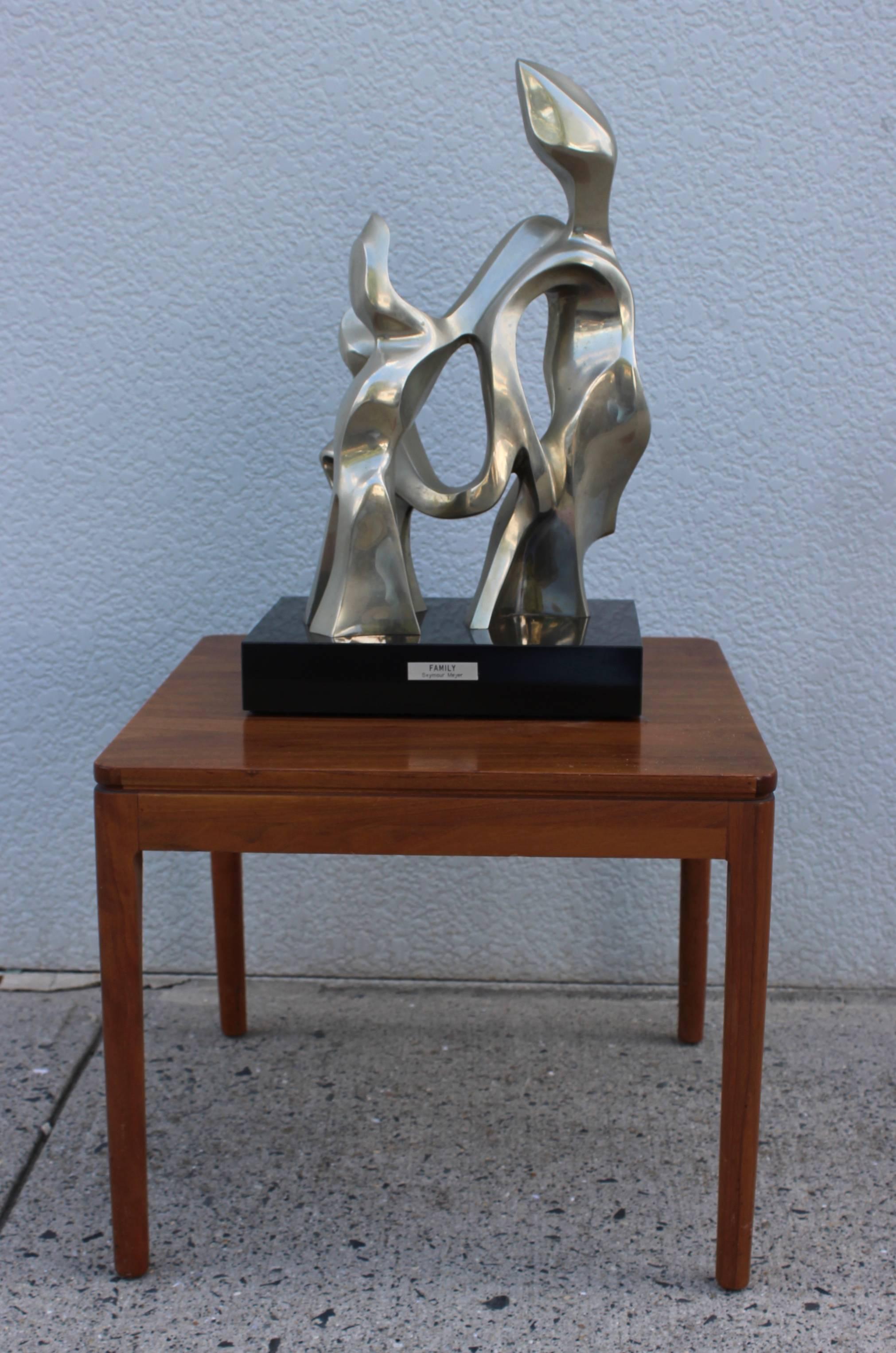 Mid-Century Modern Seymour Meyer Modernist Abstract Bronze Sculpture 