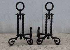 Bradley & Hubbard Cast Iron Andirons