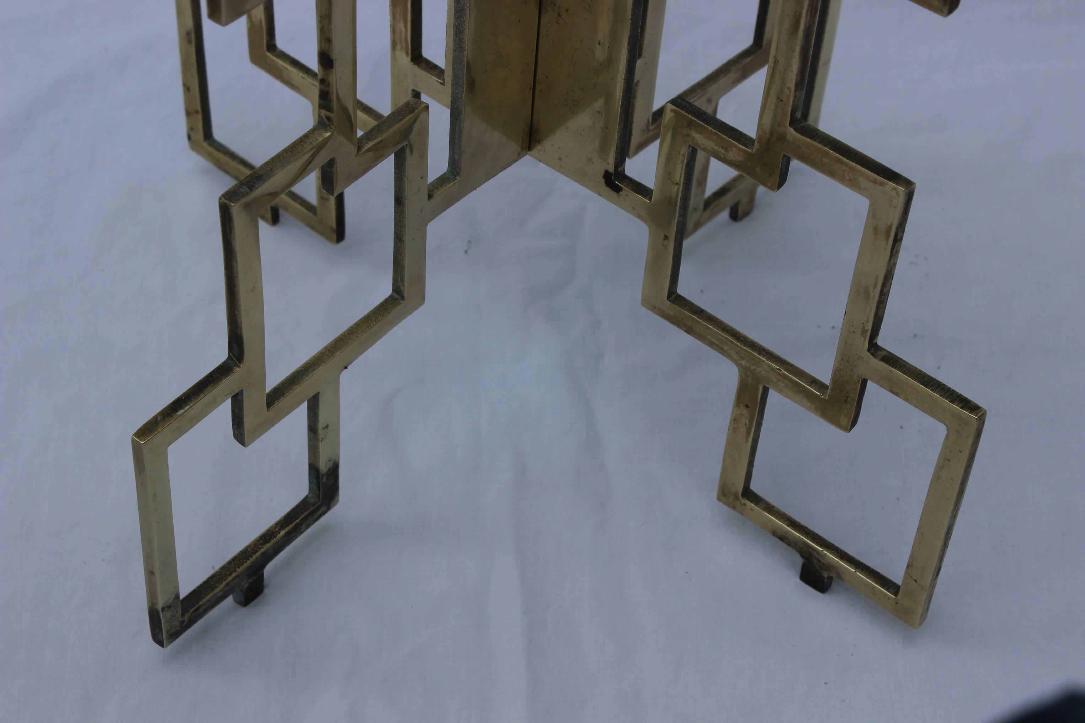 Interlocking Brass Side Table For Sale 1