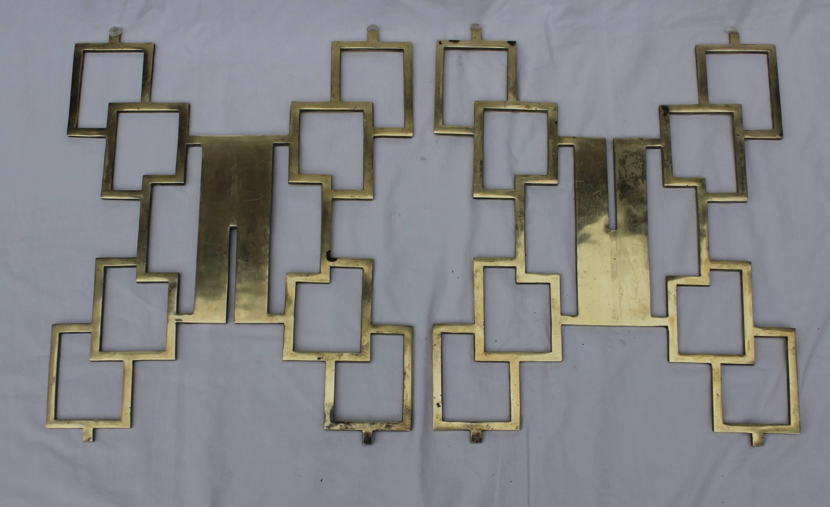 Interlocking Brass Side Table For Sale 3