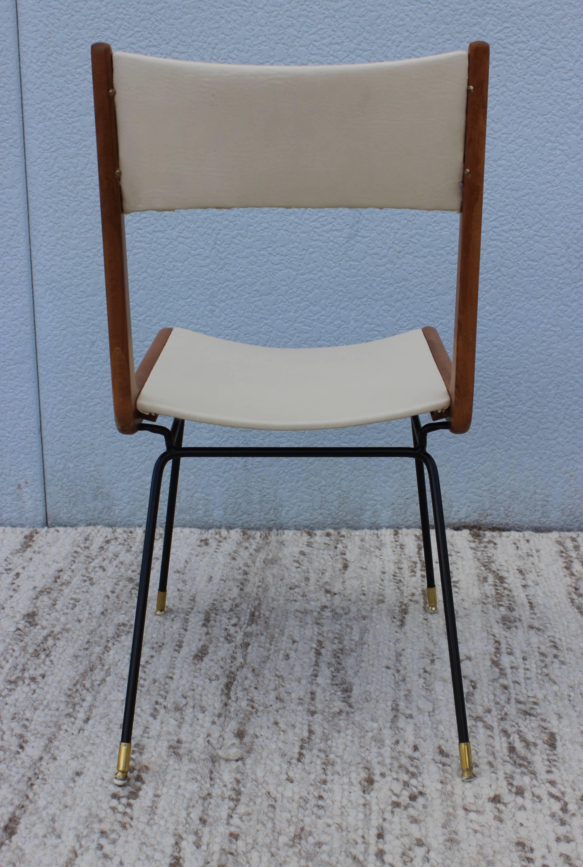 Brass Dining Chairs, style of Carlo di Carli, ca. 1958