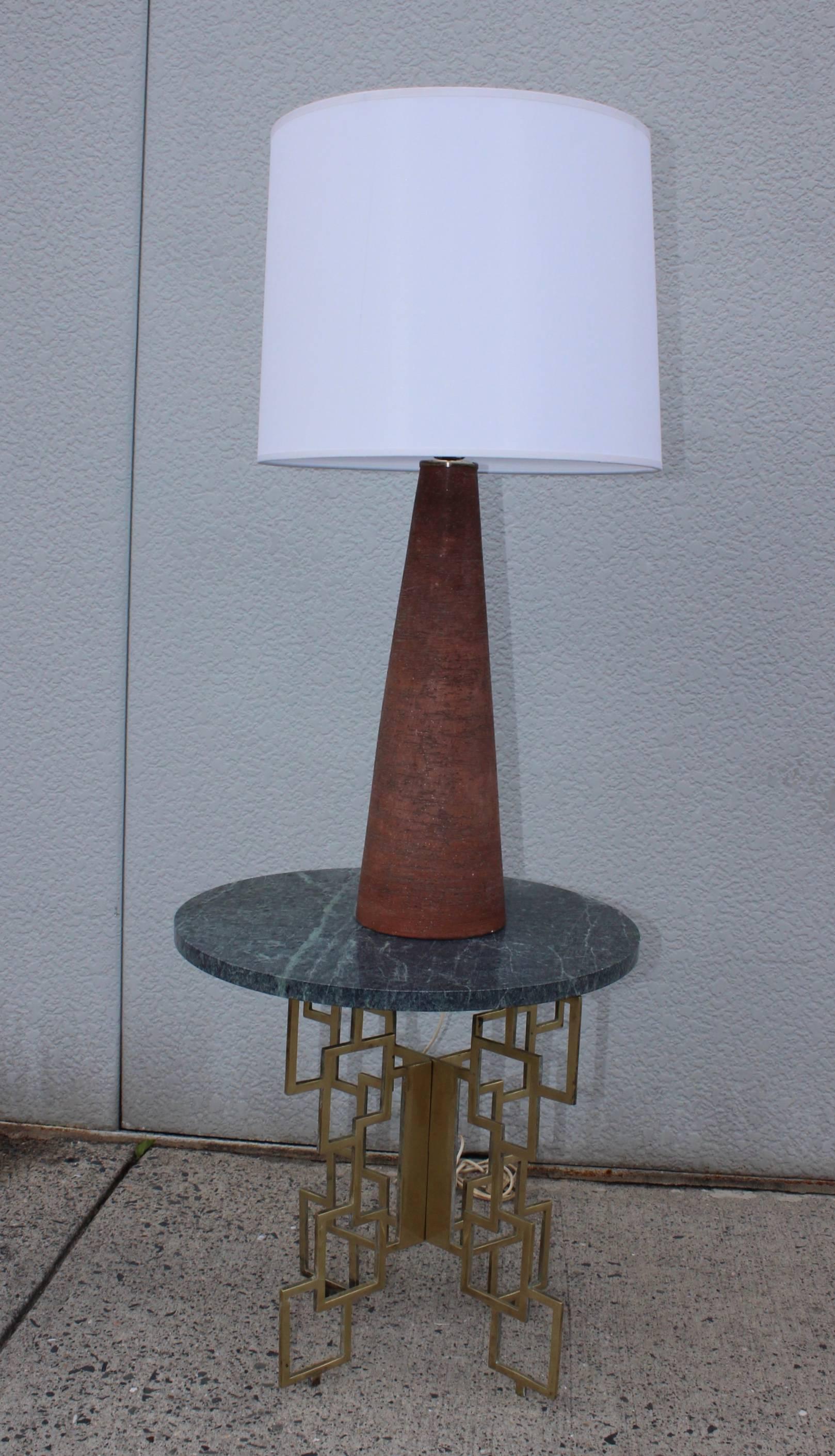 Mid-Century Modern Modernist Austrian Terracotta Table Lamp