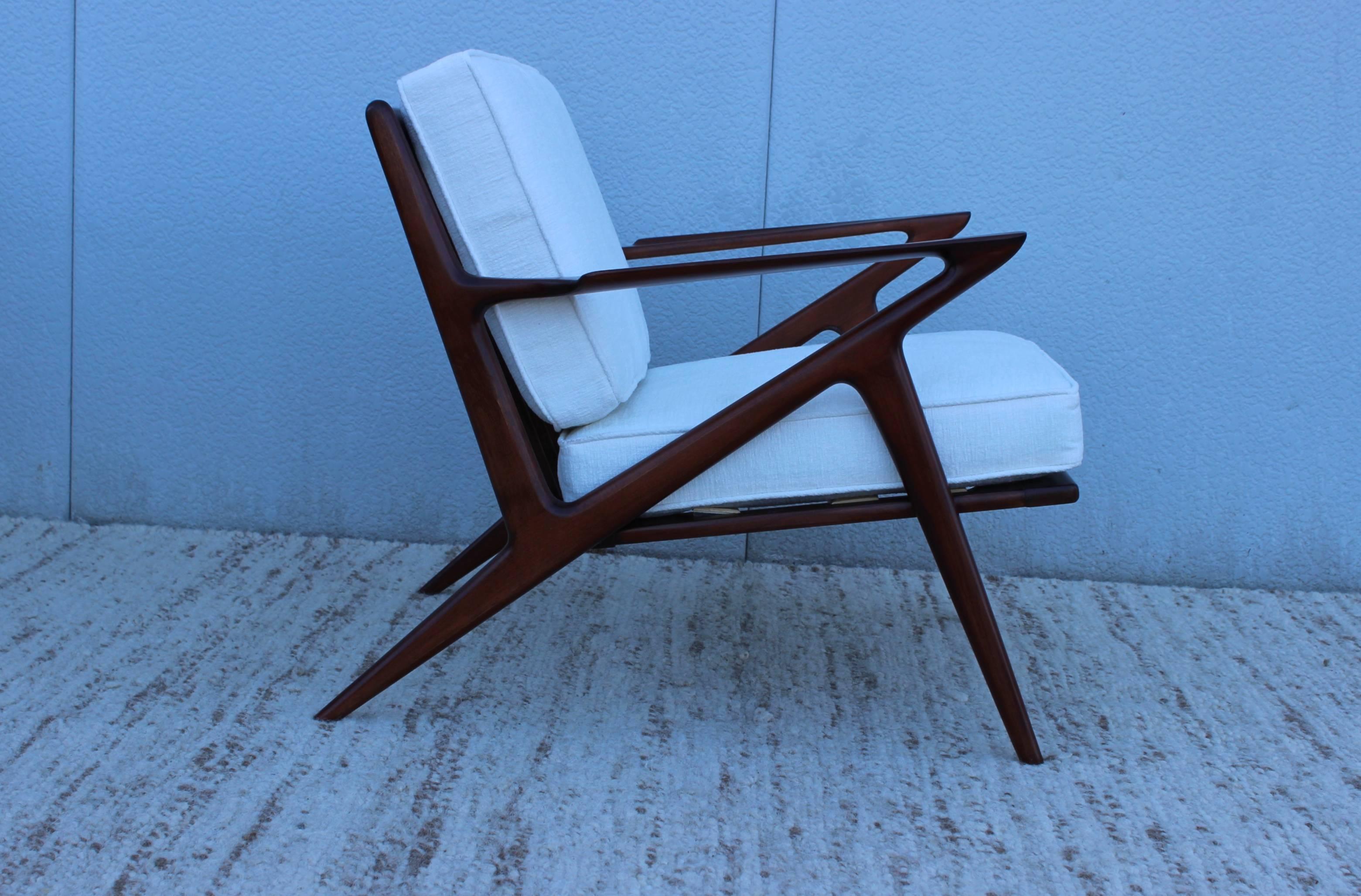 1950s Poul Jensen for Selig Z chair. Newly upholstered and lightly refinished.