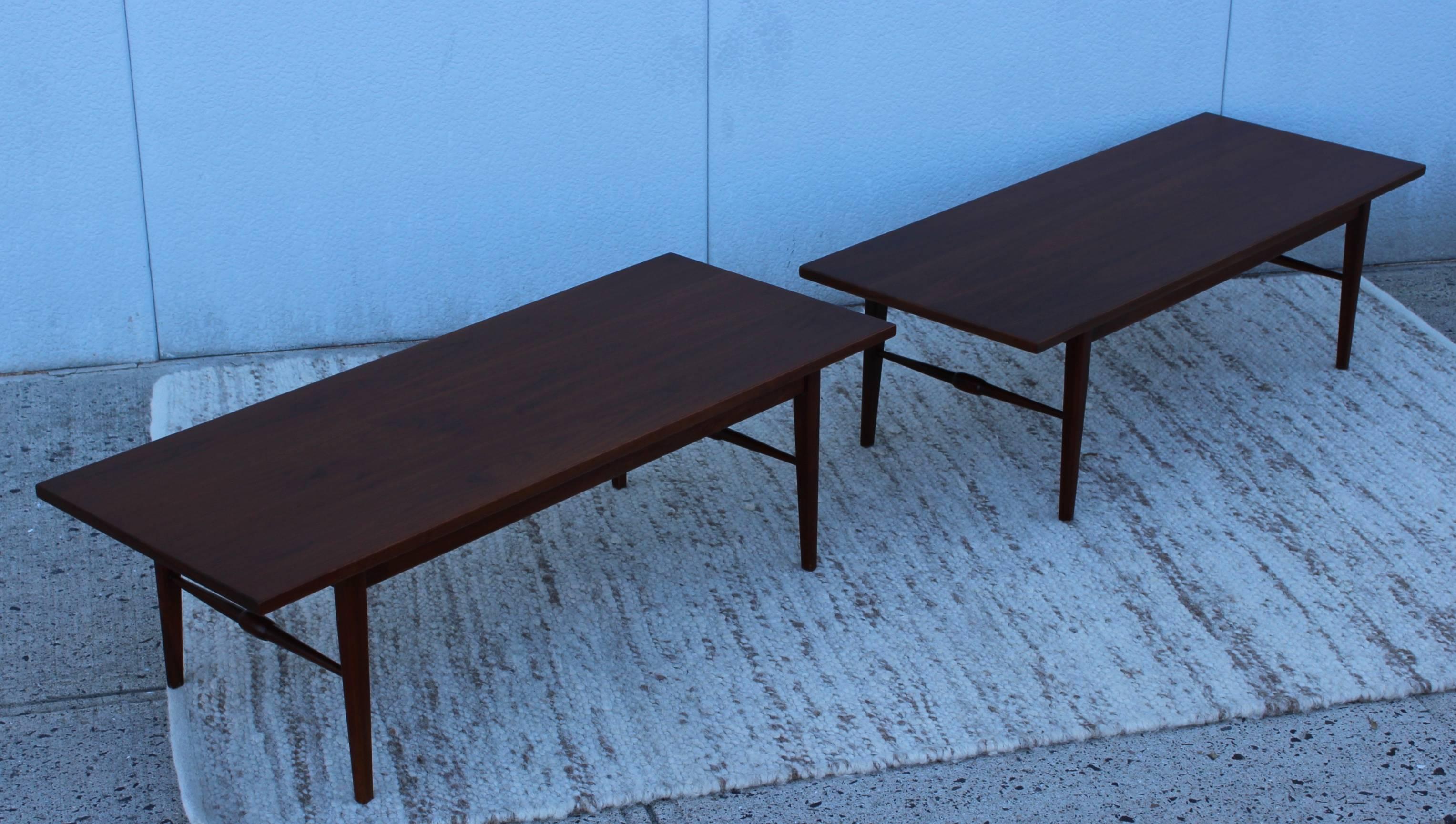American Mid-Century Modern Walnut Coffee Tables Or Benches