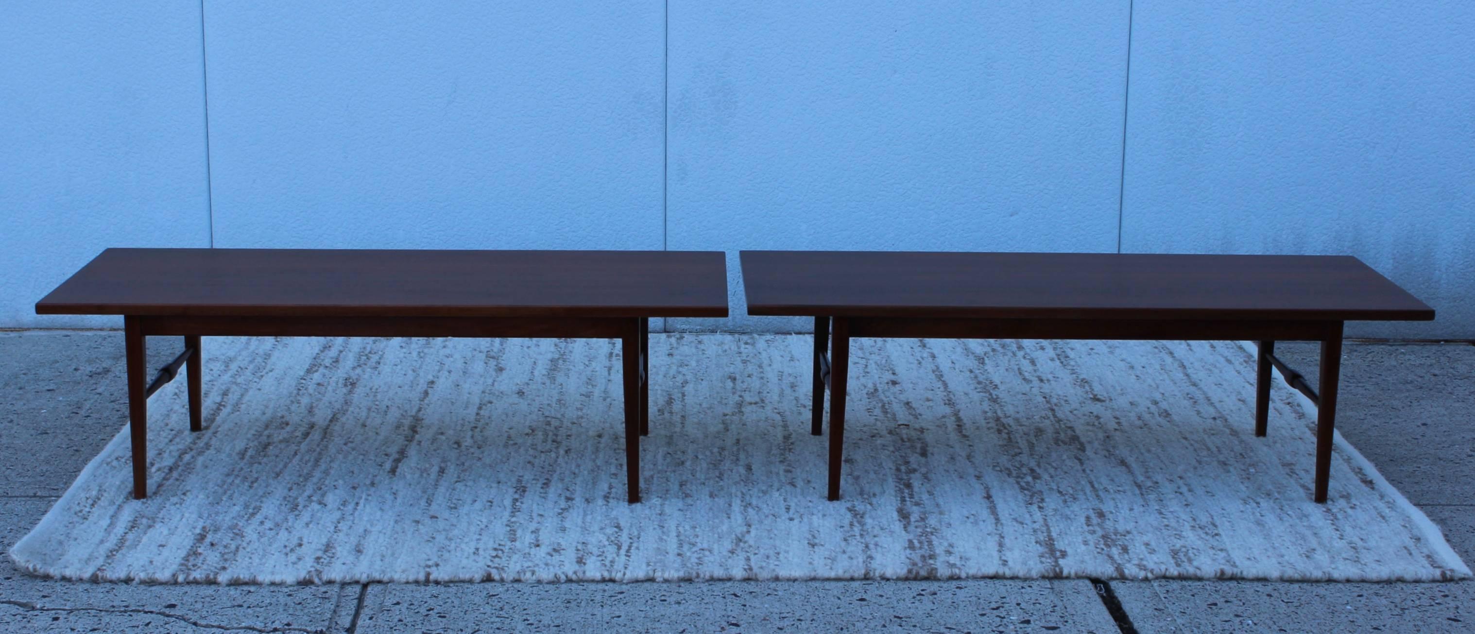 Mid-Century Modern Walnut Coffee Tables Or Benches In Excellent Condition In New York, NY