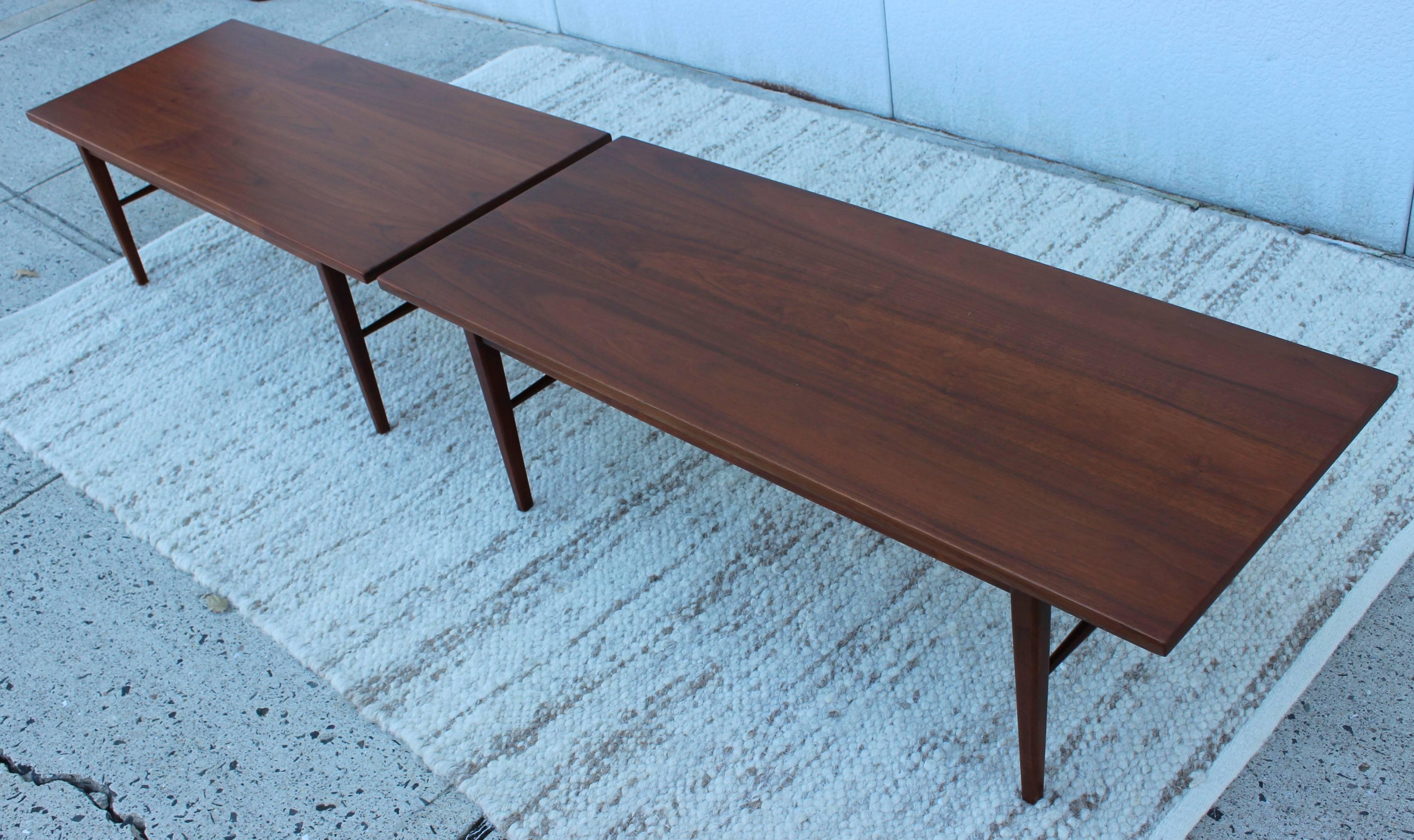 Mid-Century Modern Walnut Coffee Tables Or Benches 1