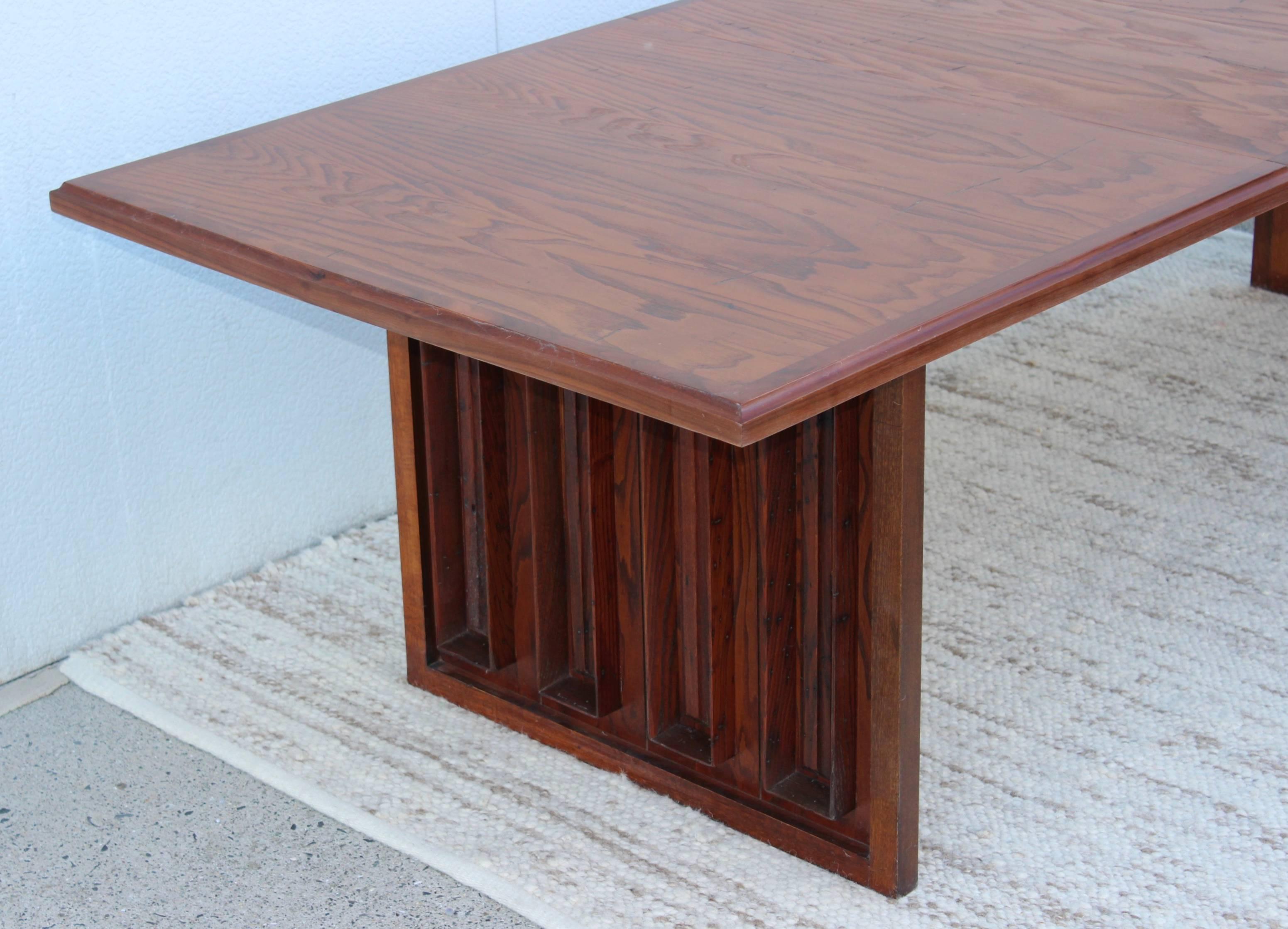 20th Century Phillip Lloyd Powell Style Oak and Walnut Dining Table