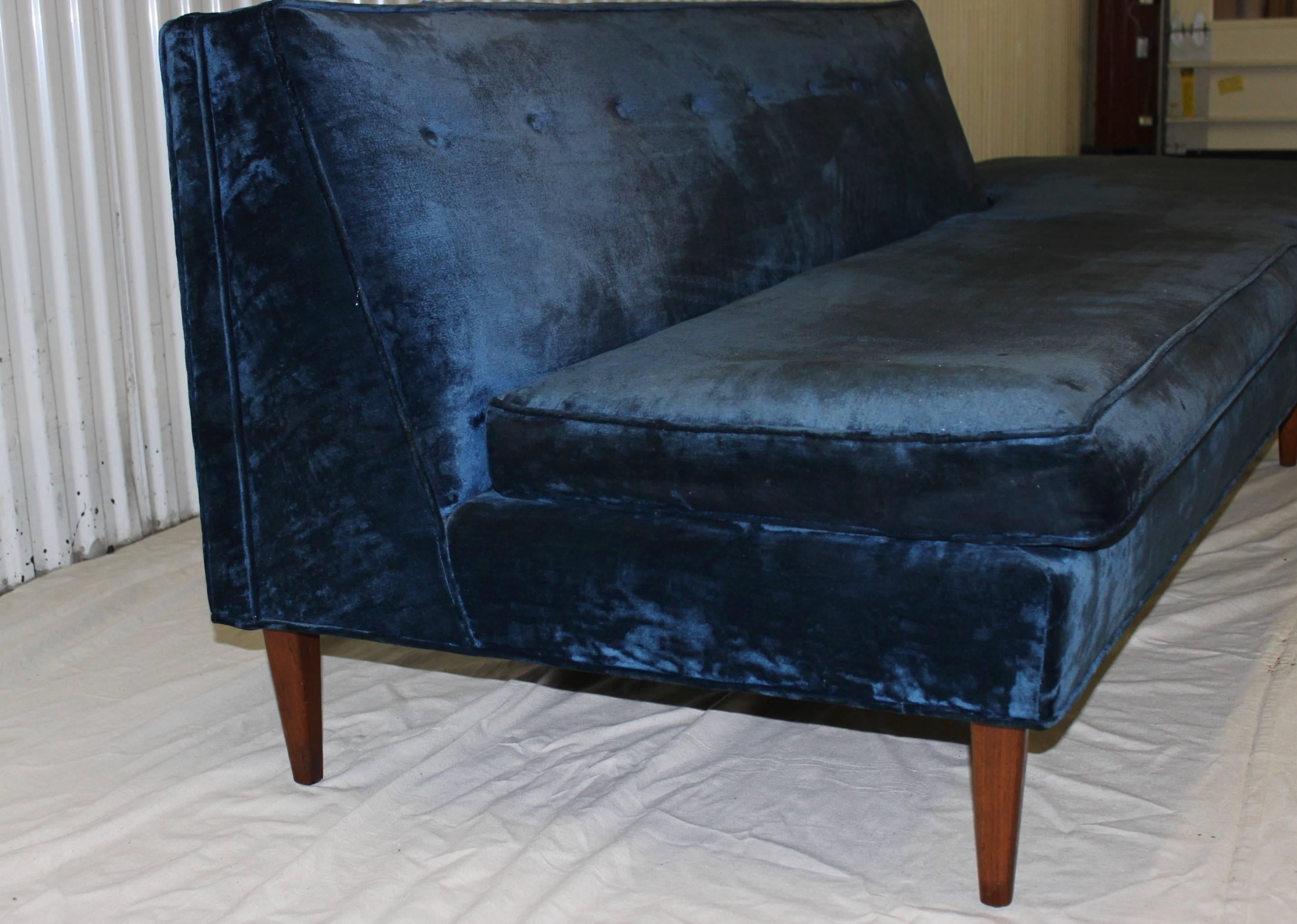 Mid-Century Modern Long Armless Sofa 2