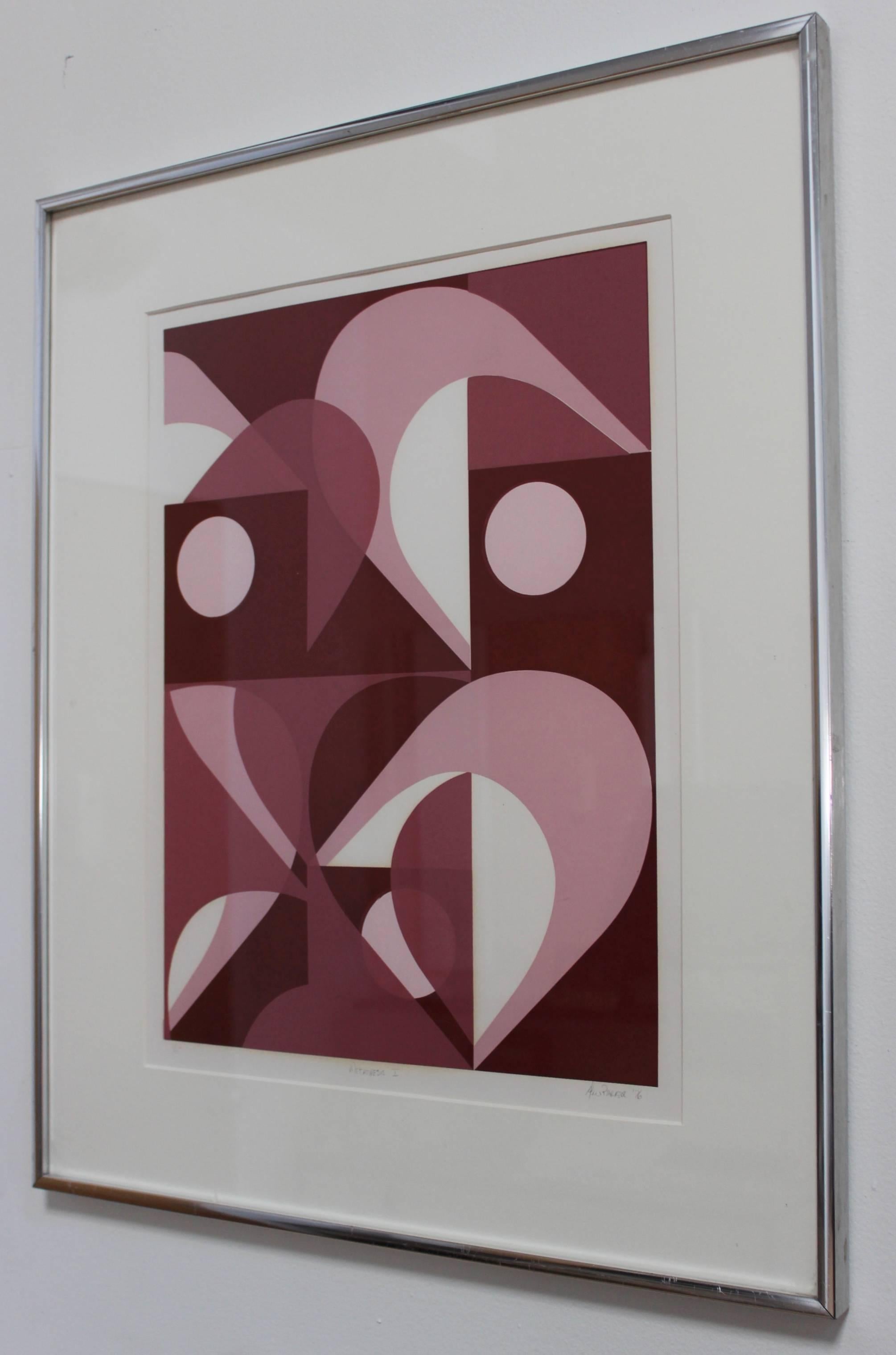 Artwork by Ann Parker, title Metathesis I 1976. Limited edition 1/15.

Artwork size without the frame width 12.75'' height 17''.