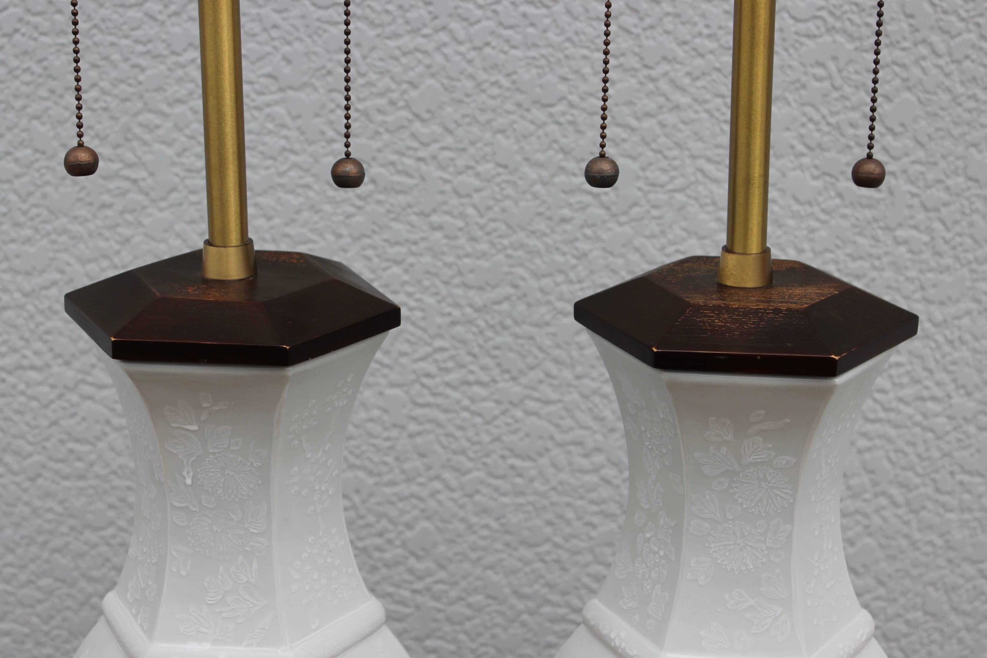 Pair of Blanc De Chine Table Lamps by Marbro In Excellent Condition For Sale In New York, NY