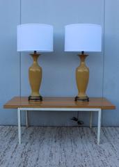 1960s Crackled Ceramic Table Lamps