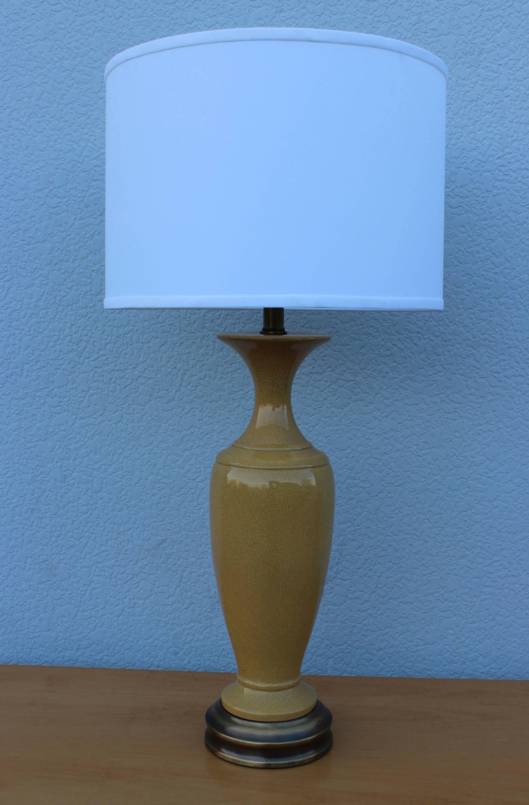 1960s Crackled Ceramic Table Lamps 2