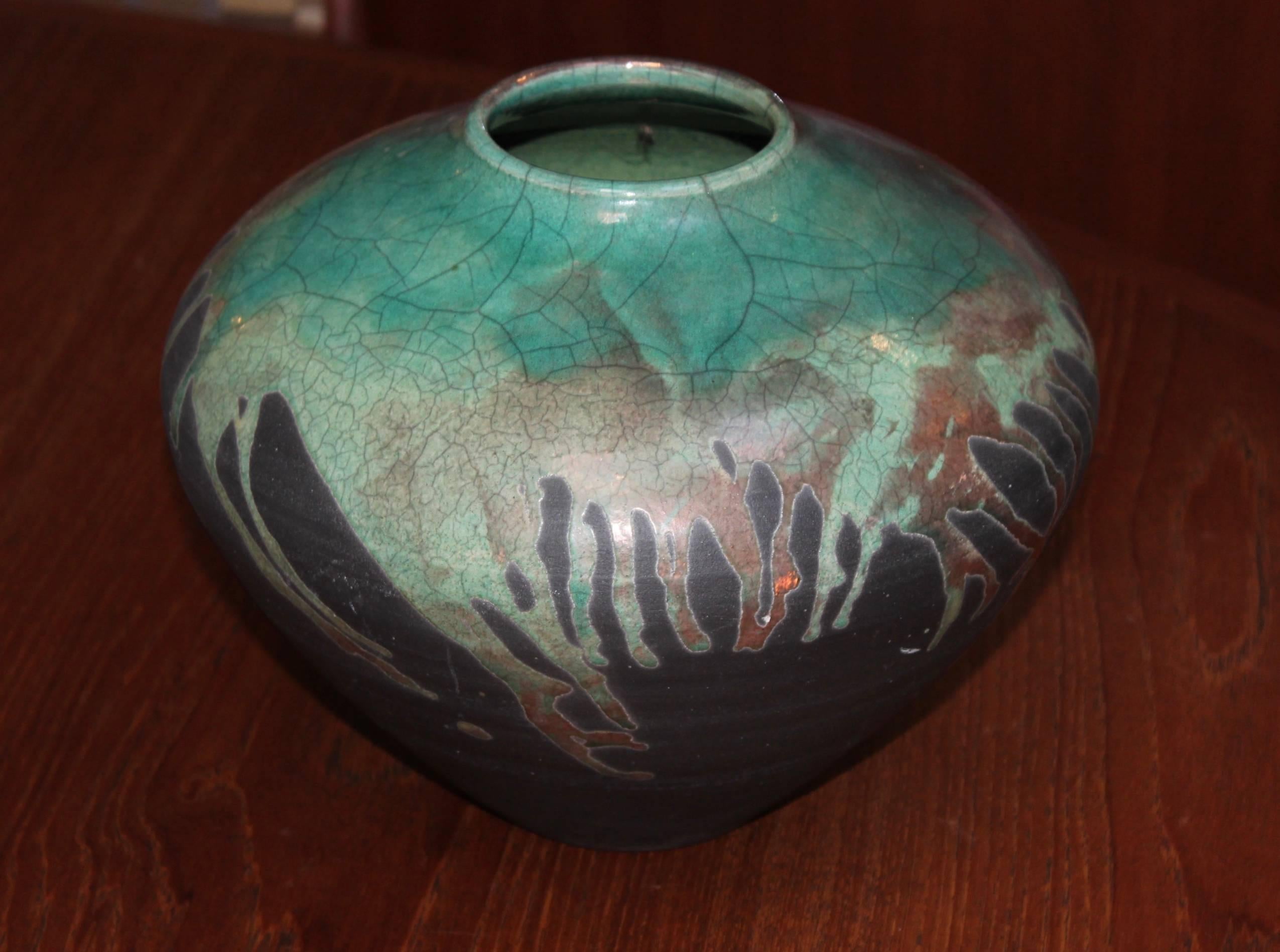 Contemporary Modern Raku Decorative Bowl
