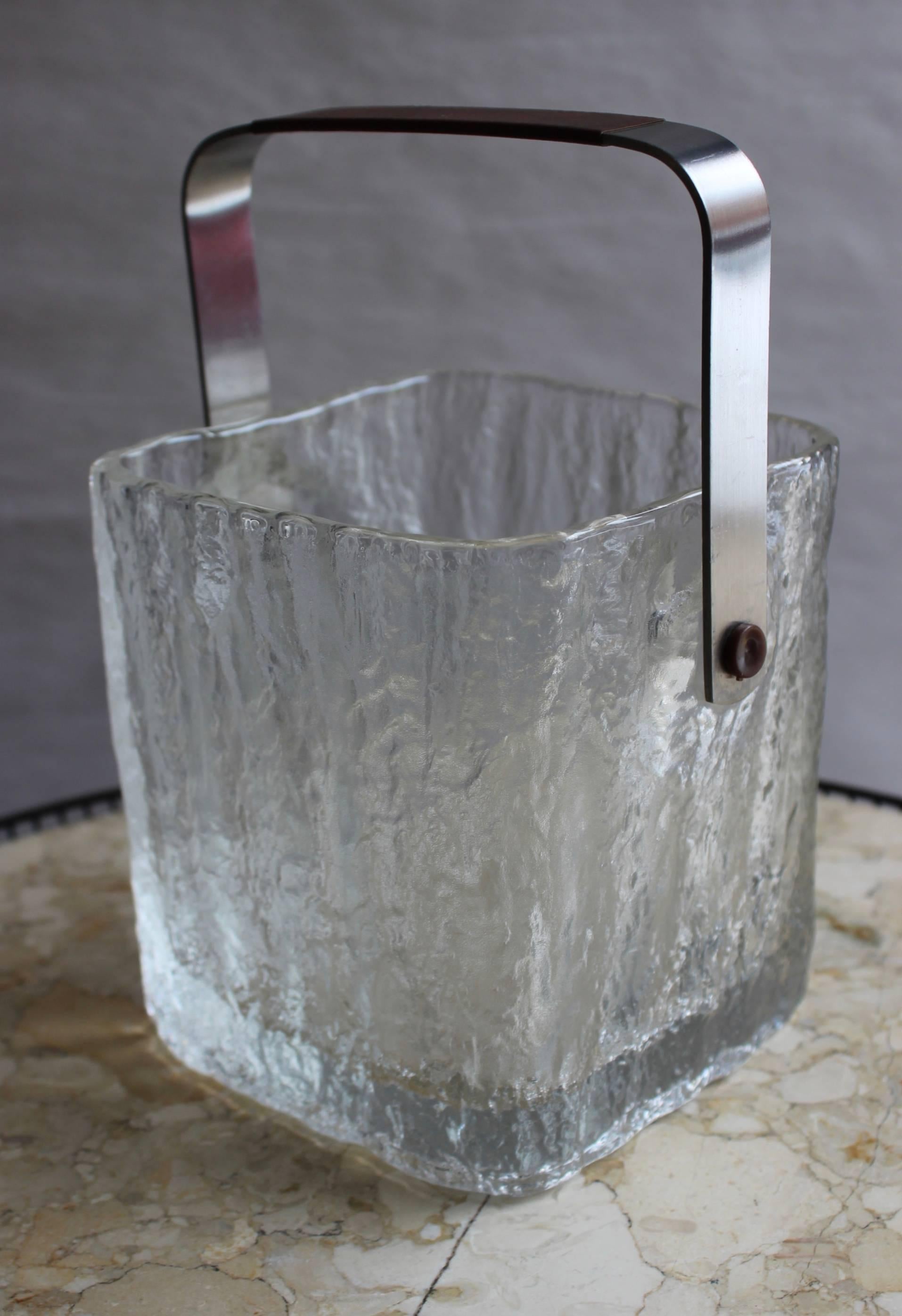 Mid-Century Modern Seau à glace en verre Hoya en vente