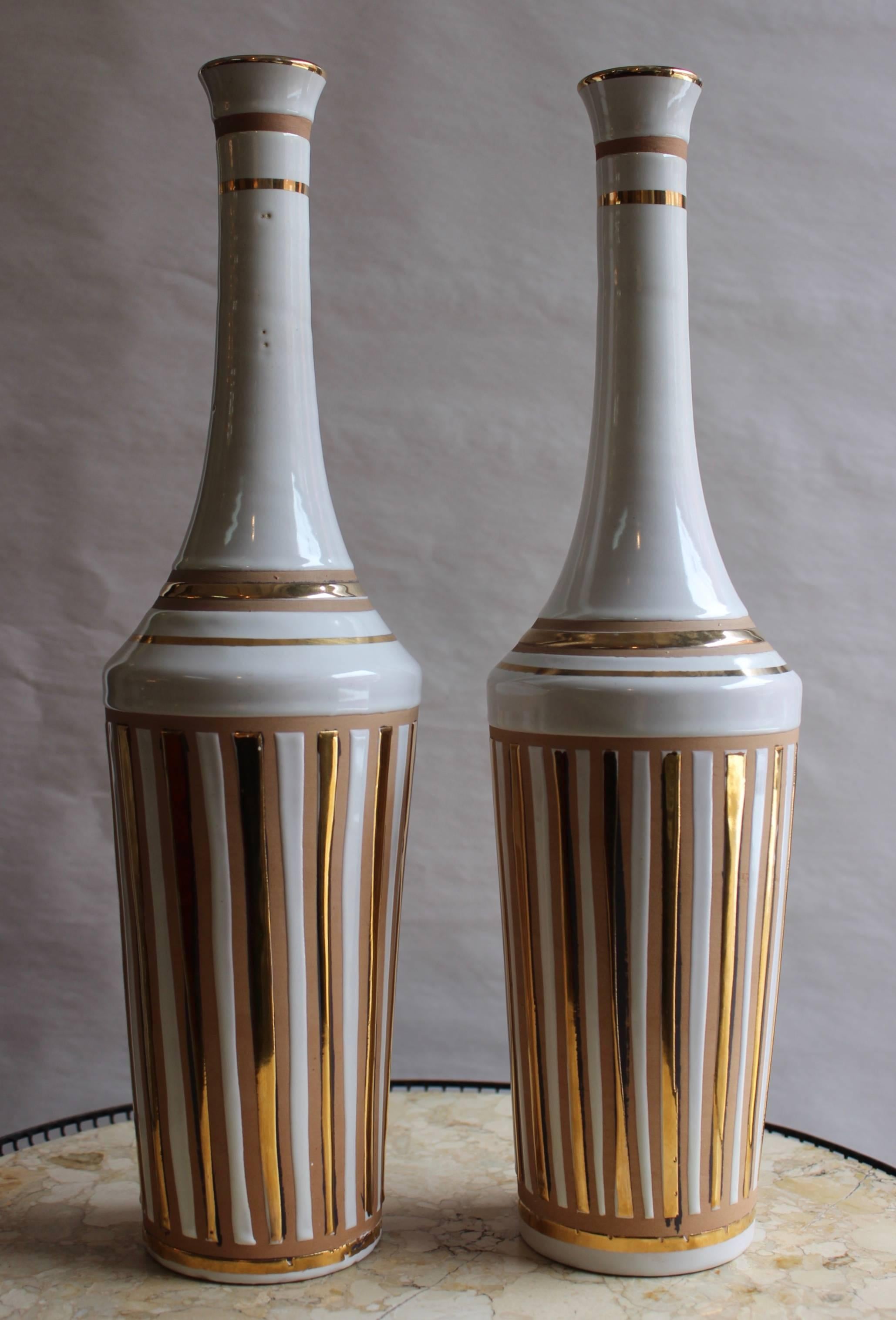 1970s Italian Pottery Vases In Good Condition For Sale In New York, NY