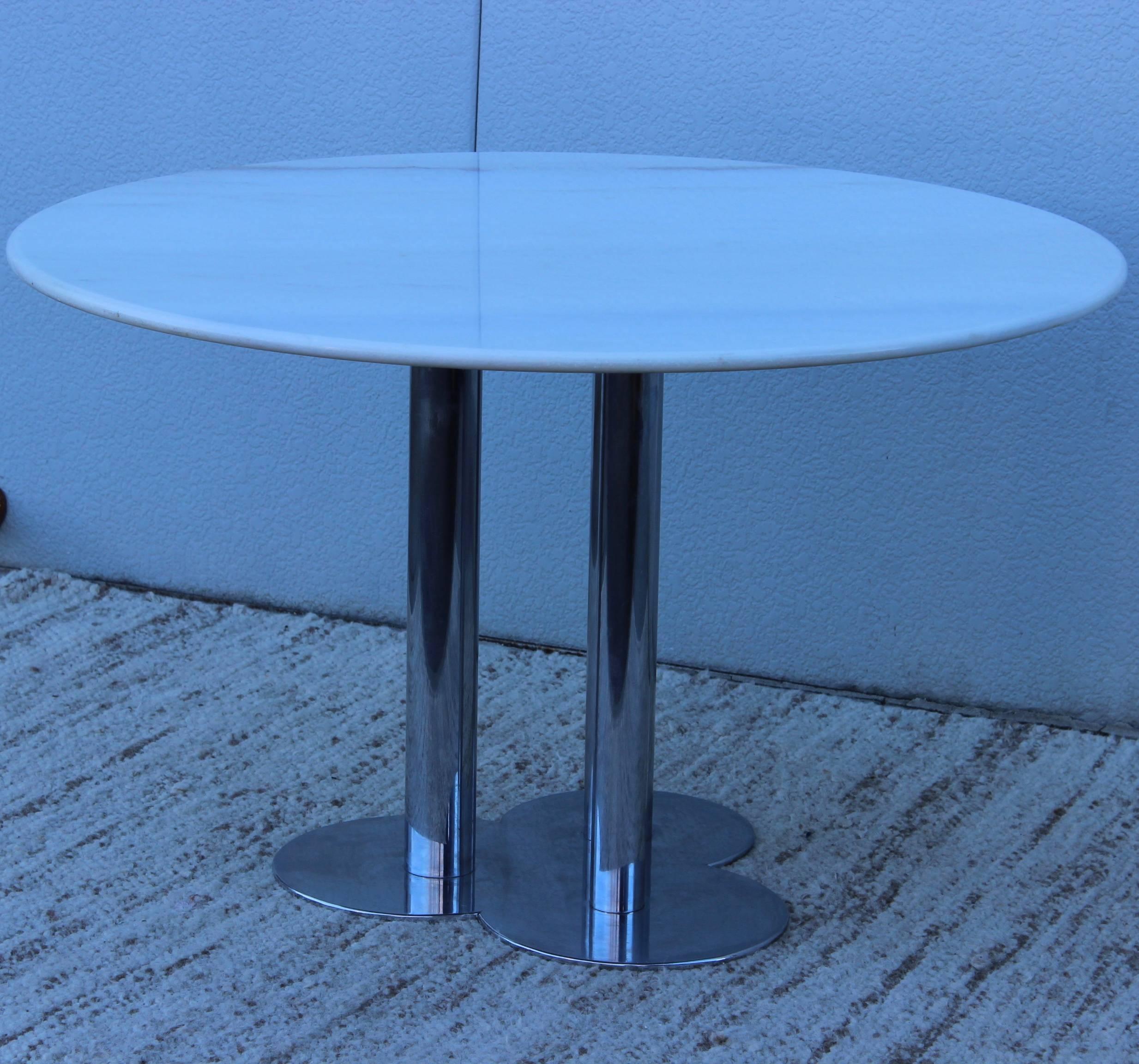 1960s Sergio Asti design for Poltronova dining table, with original granite top and chrome and steel base.