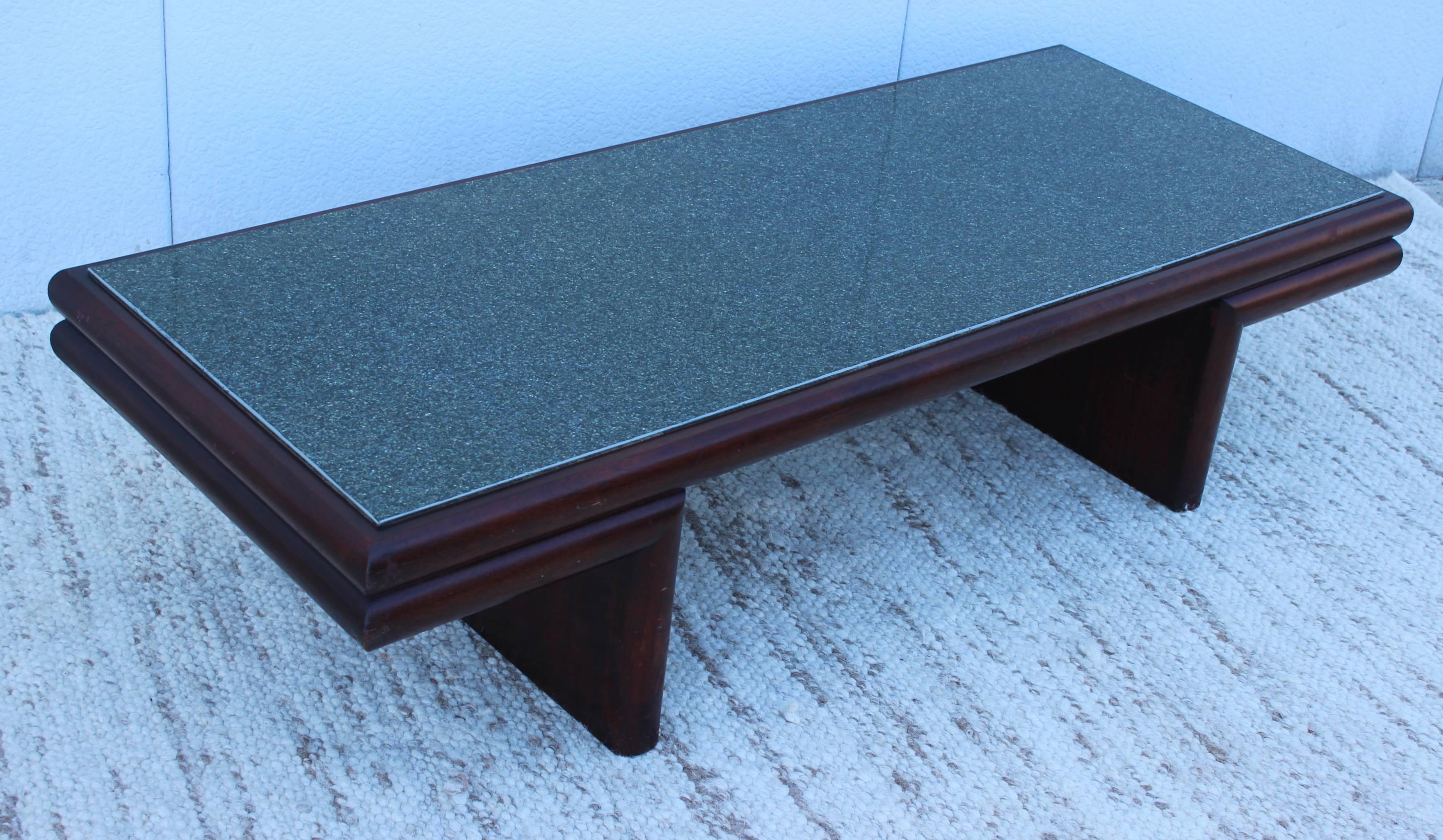 1950s, Harvey Probber style design for Red Lion Furniture modern coffee table with resin top.
