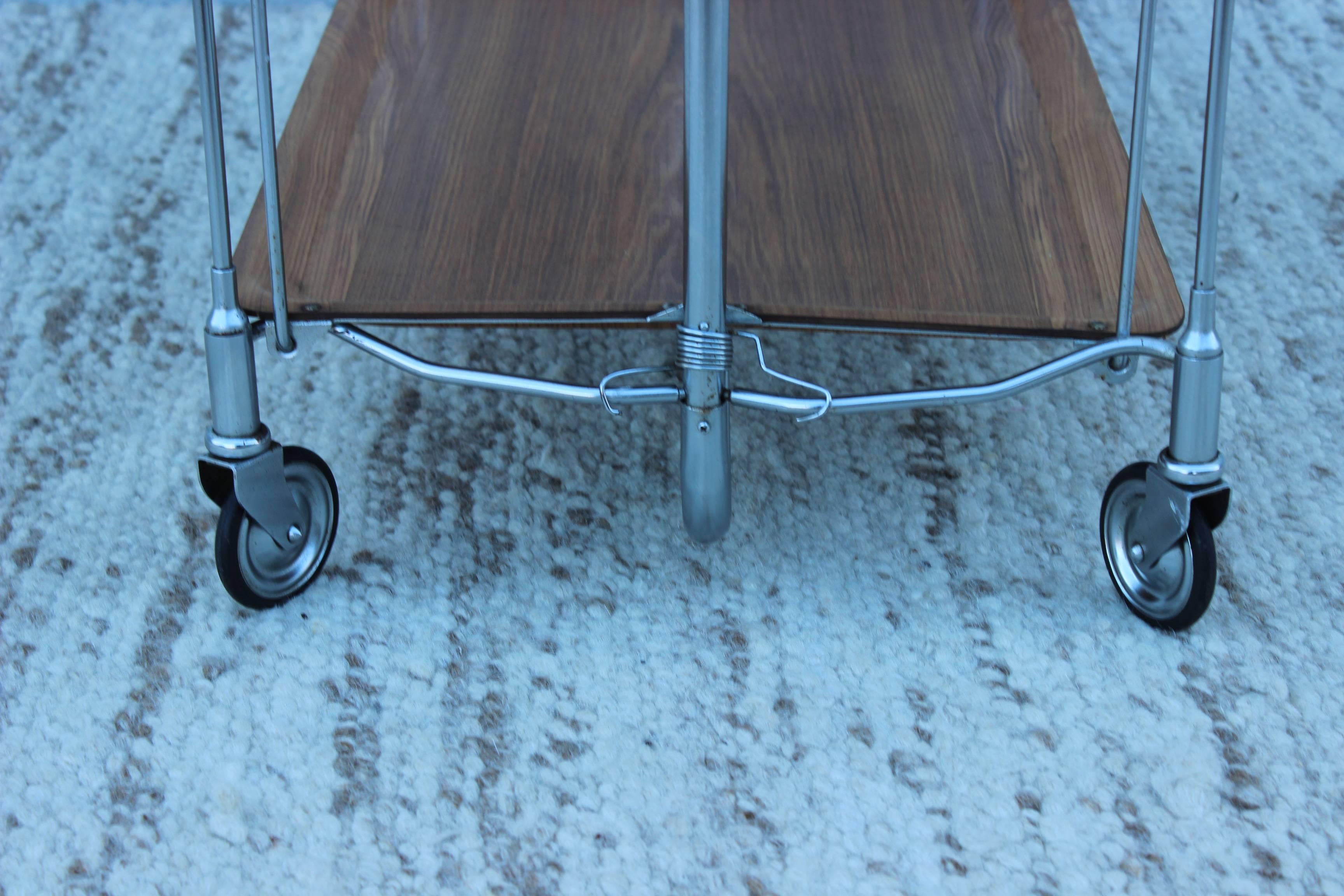 1970s Modern Folding Tea Cart 1