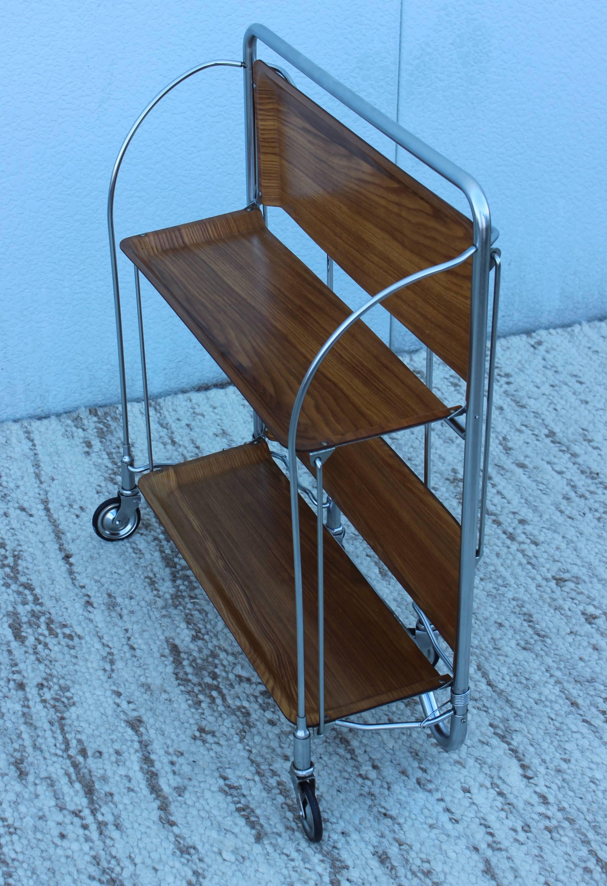 1970s Modern Folding Tea Cart 2