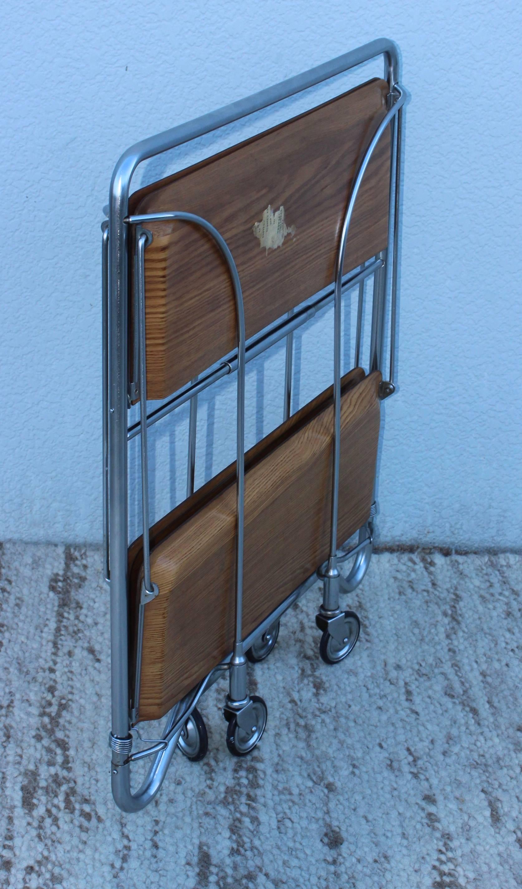 1970s Modern Folding Tea Cart 3